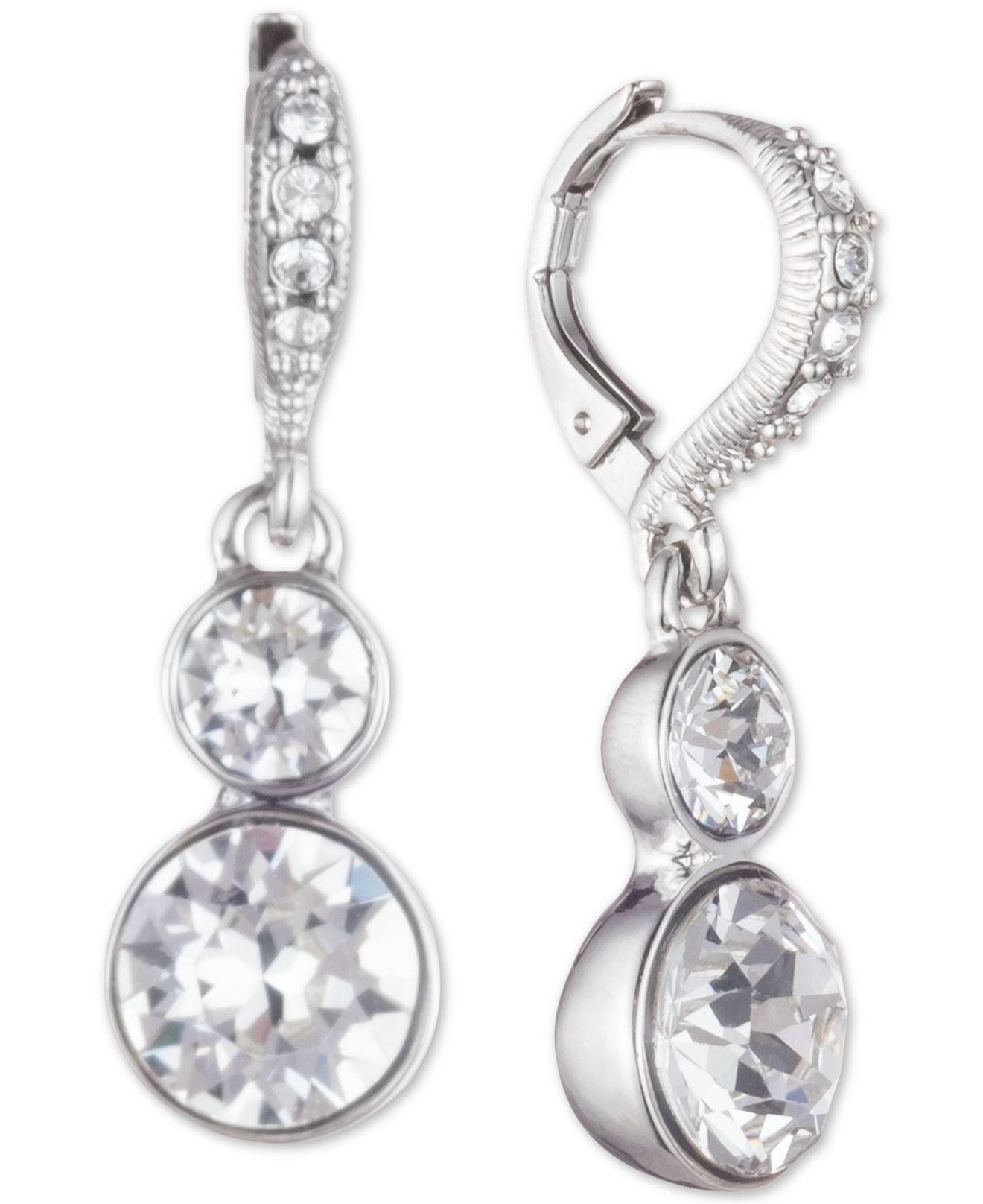 Givenchy Crystal Drop Earrings in Metallic - Lyst