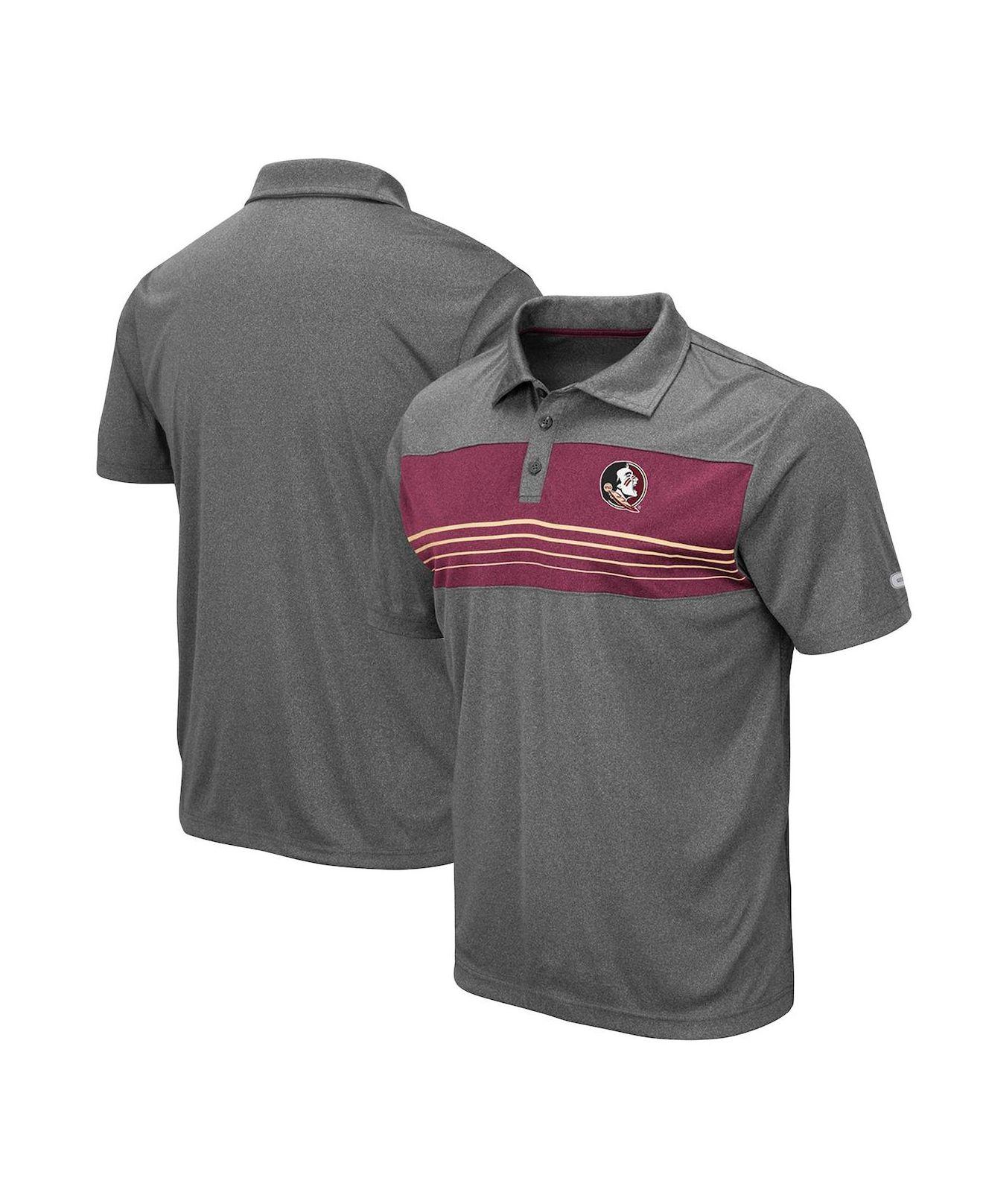 Men's Colosseum Heathered Gray Florida State Seminoles Golfer Pocket Polo