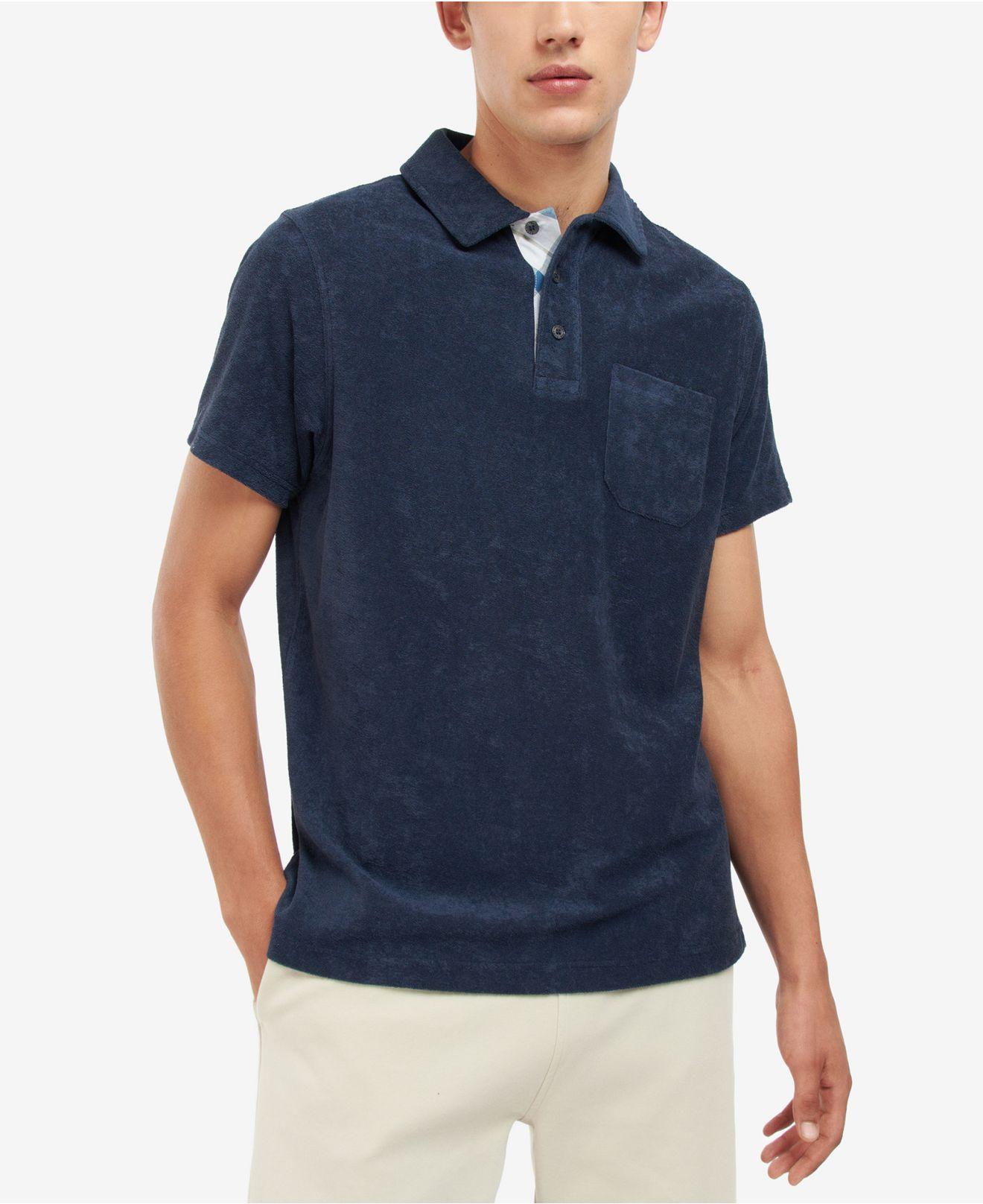 Barbour Cowes Terry Short Sleeve Polo Shirt in Blue for Men | Lyst