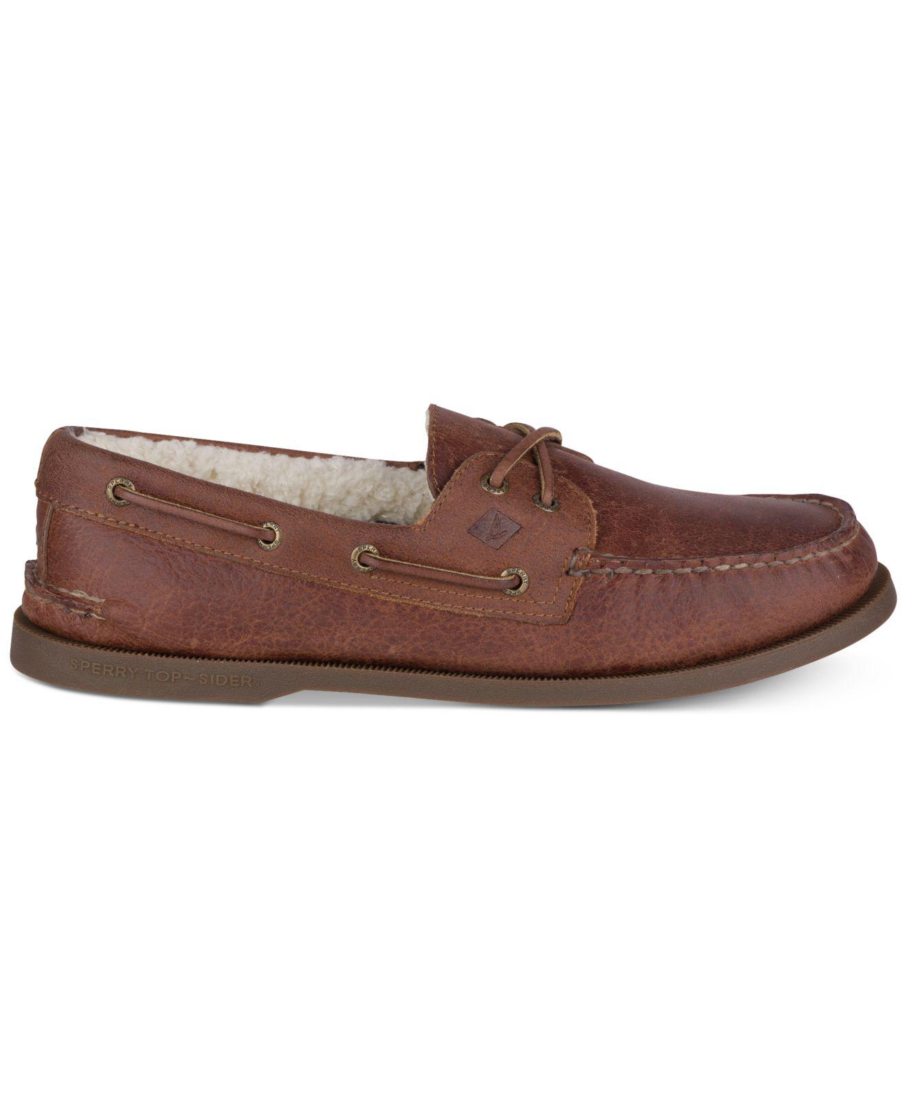 Sperry Top-Sider Men's A/o 2-eye Faux-fur Lined Boat Shoes in Brown for Men  | Lyst