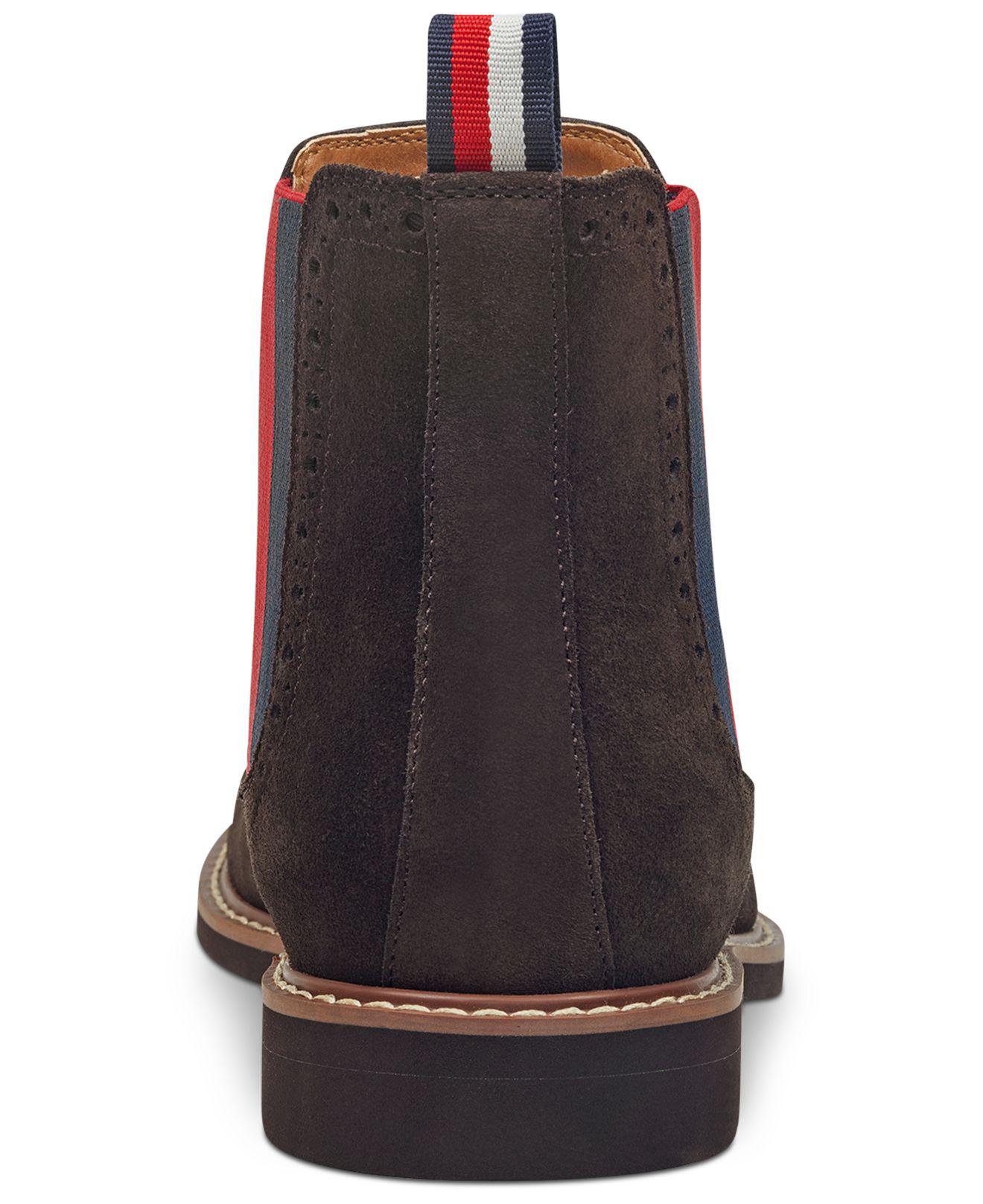 tommy hilfiger men's gainer suede chelsea boots