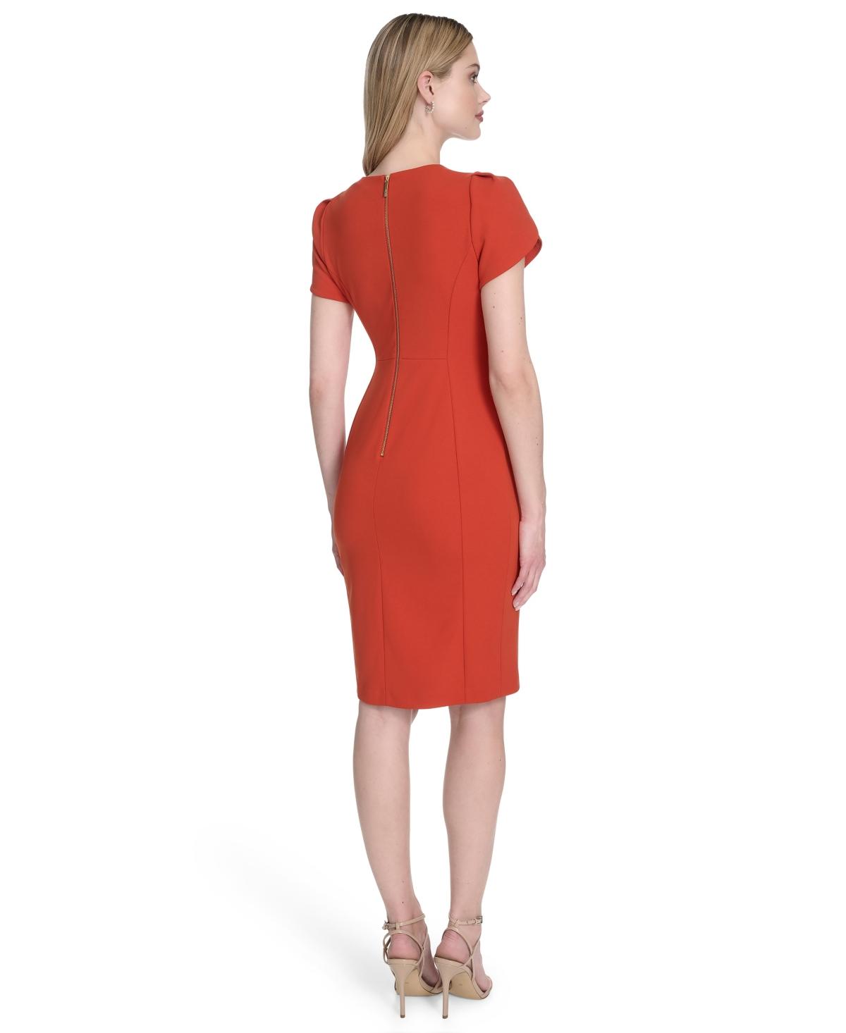 sachin and babi light blue dress Calvin Klein Chiffon-bell-sleeve Sheath Dress in Green main image 1