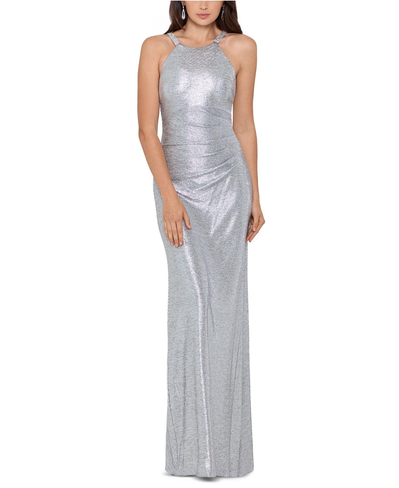 betsy and adam metallic gown
