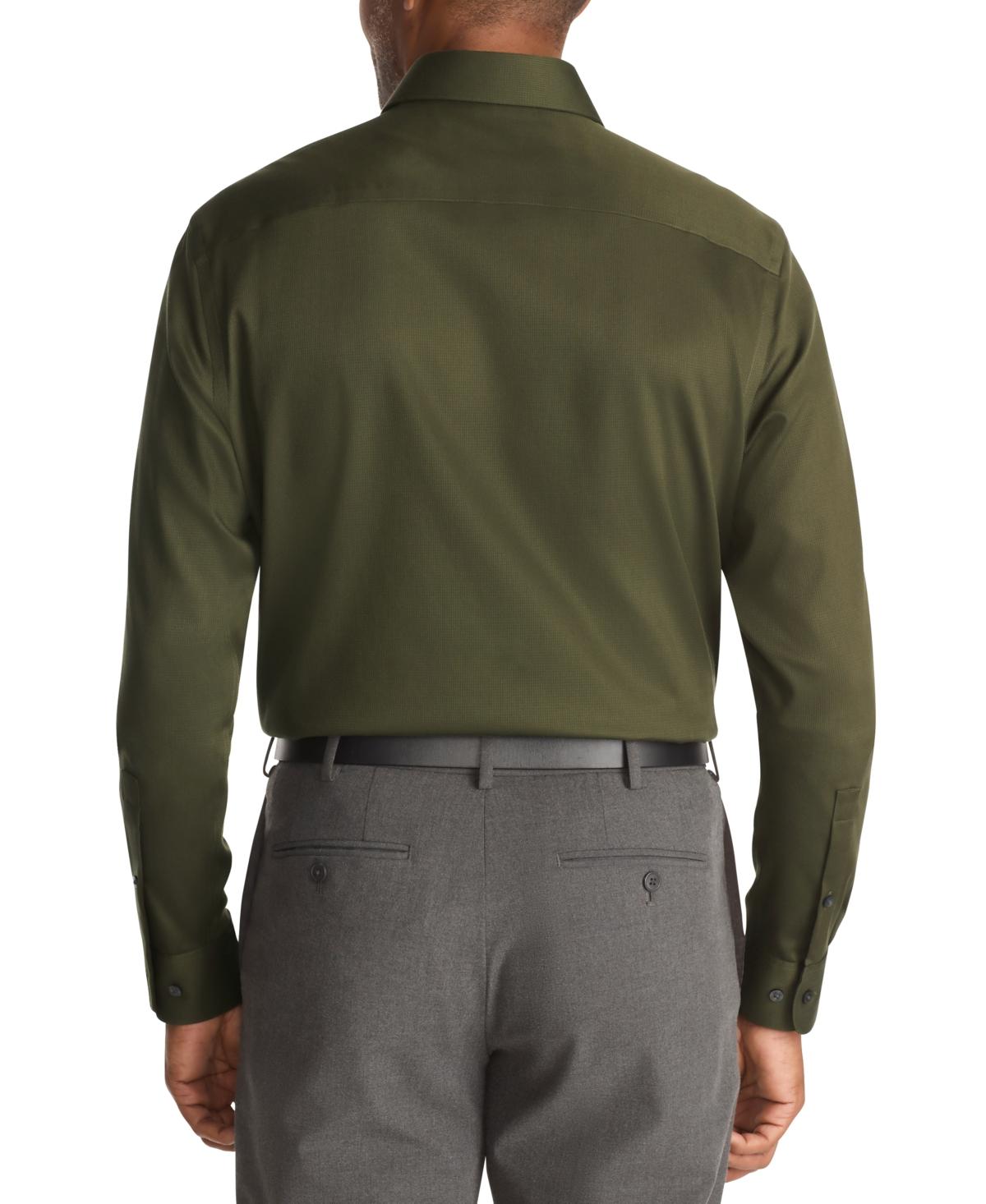 slim fit dress slacks Calvin Klein Men's Slim Fit Herringbone Point Collar Performance Non-Iron Dress Shirt - Black main image 1