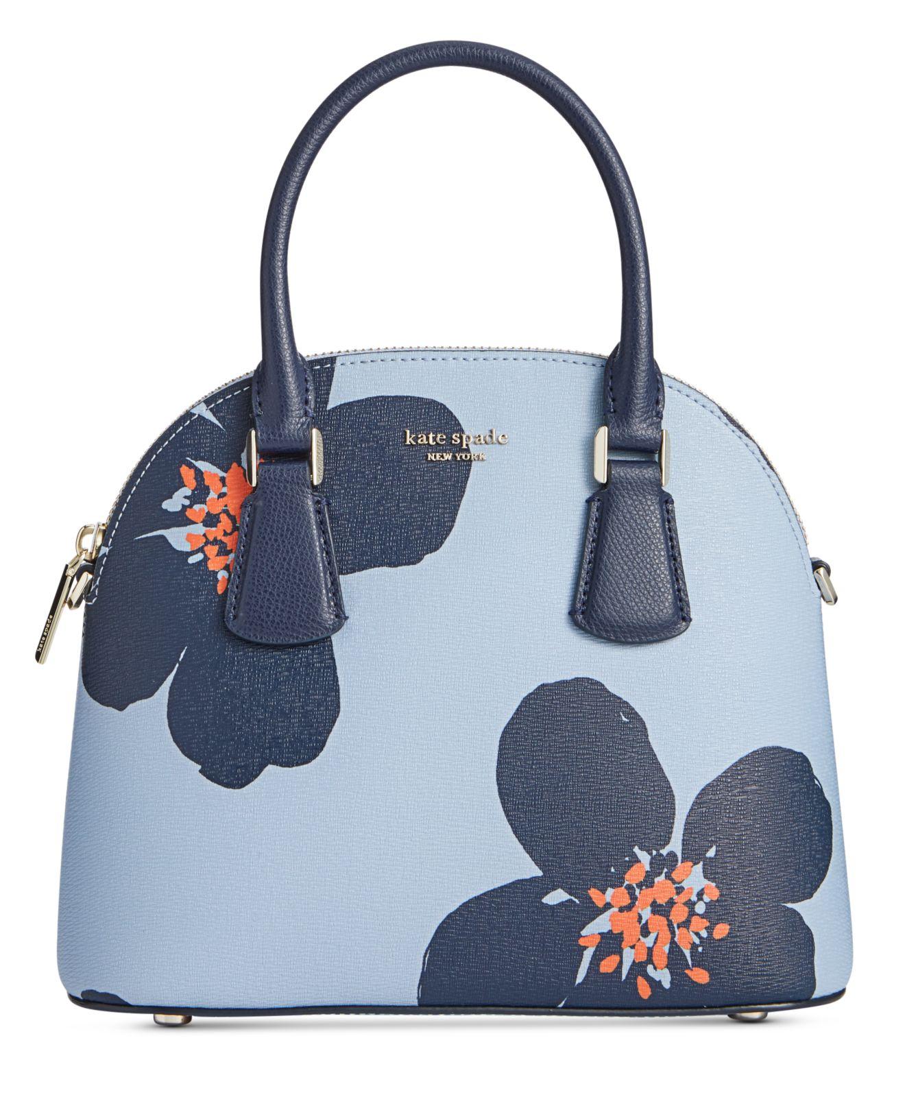 Kate Spade Sylvia Grand Flora Small Dome Leather Satchel in Blue - Lyst