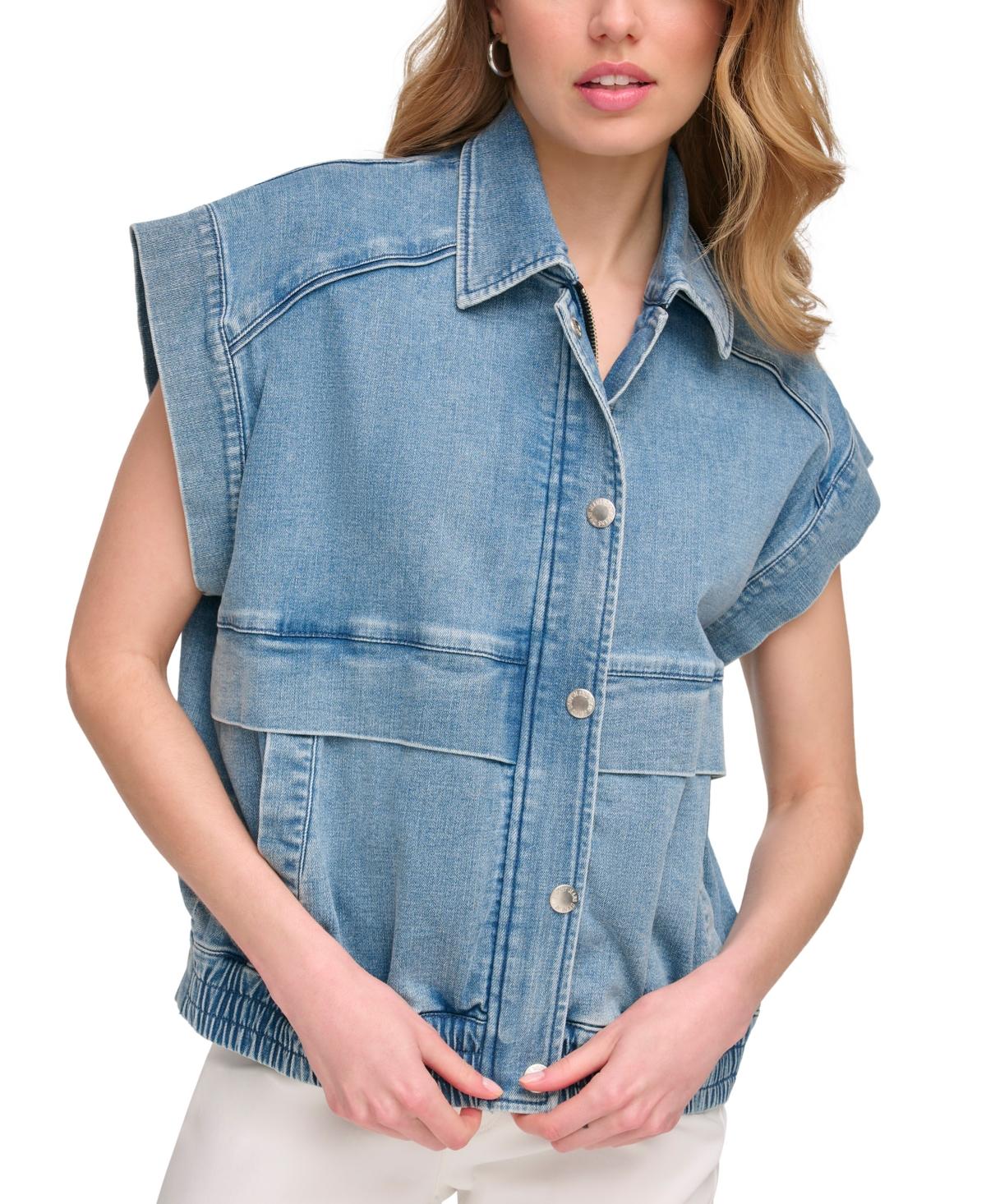 DKNY Short-sleeve Jean Jacket in Blue | Lyst