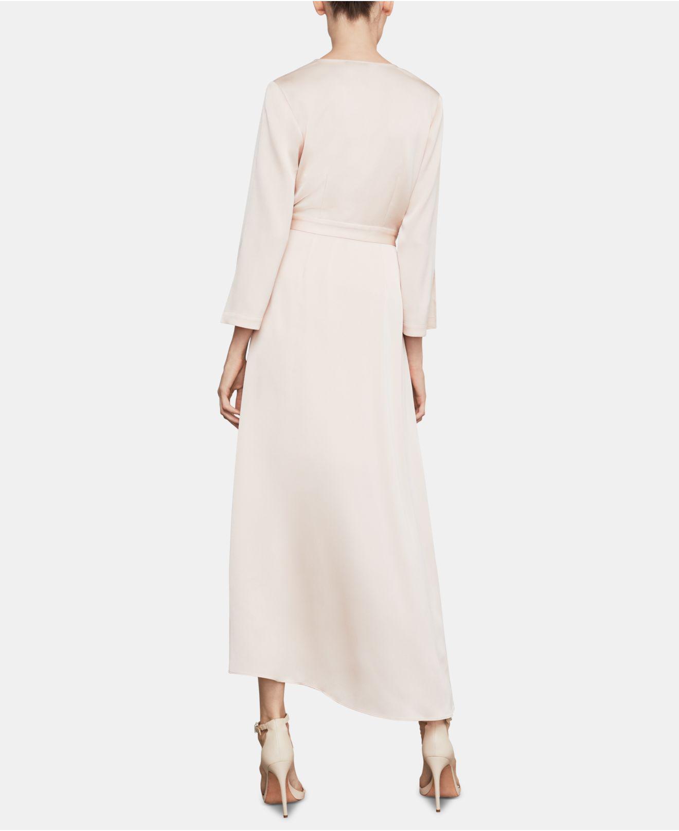 Bcbg asymmetrical satin wrap dress new arrivals