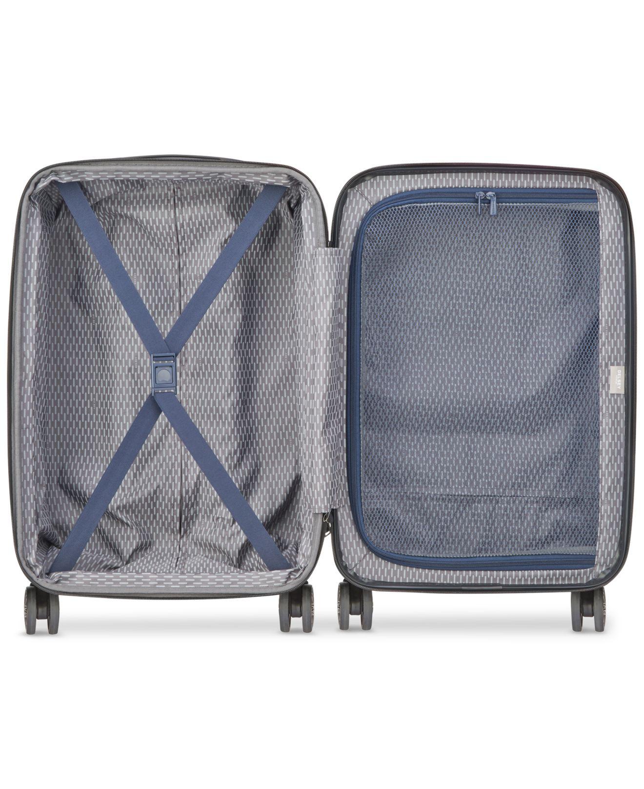 Delsey Meteor 21" Hardside Expandable Carryon Spinner Suitcase in Blue
