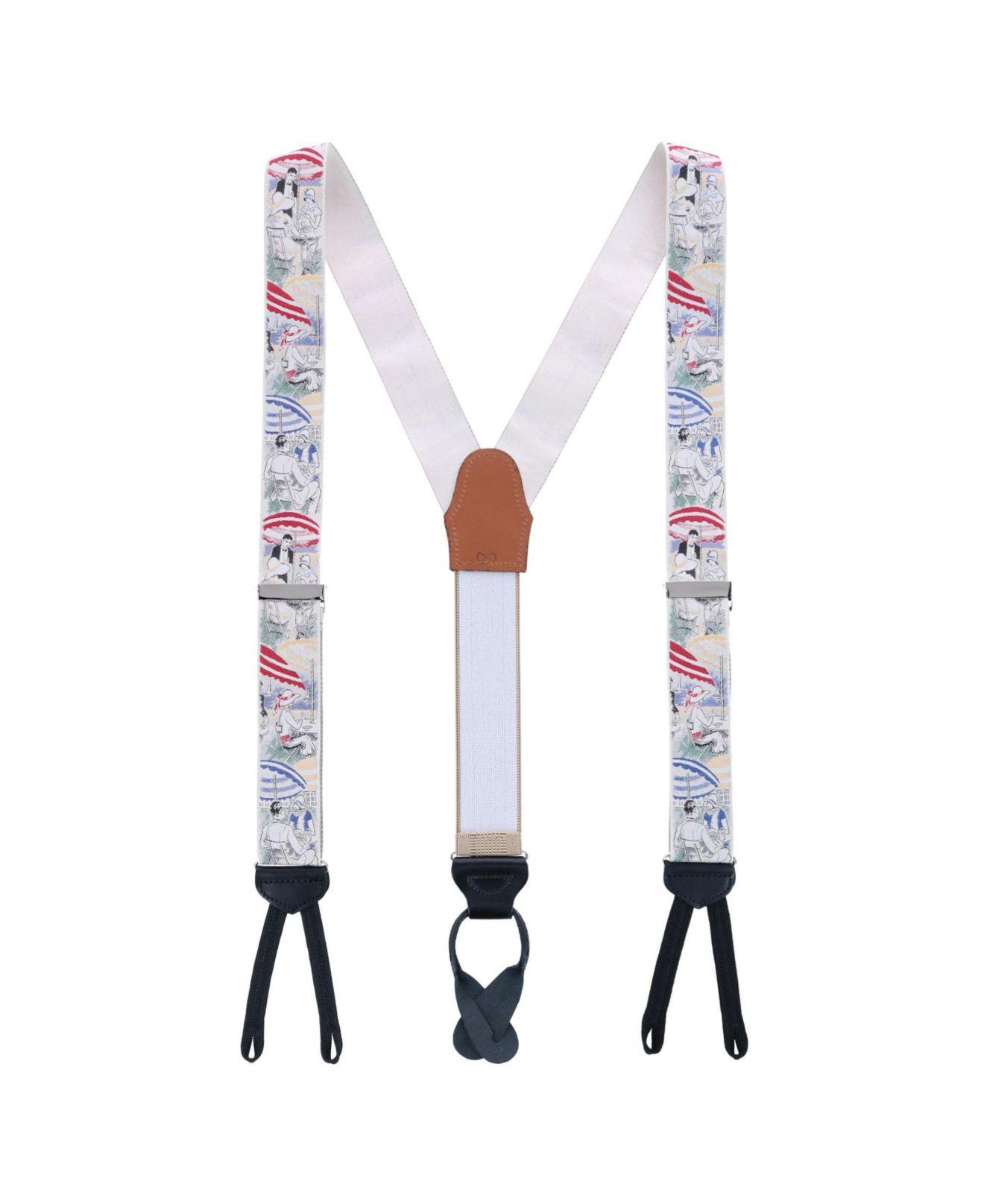 Trafalgar Retro Pattern Day At The Beach Limited Run Silk Suspenders in White for Men Lyst