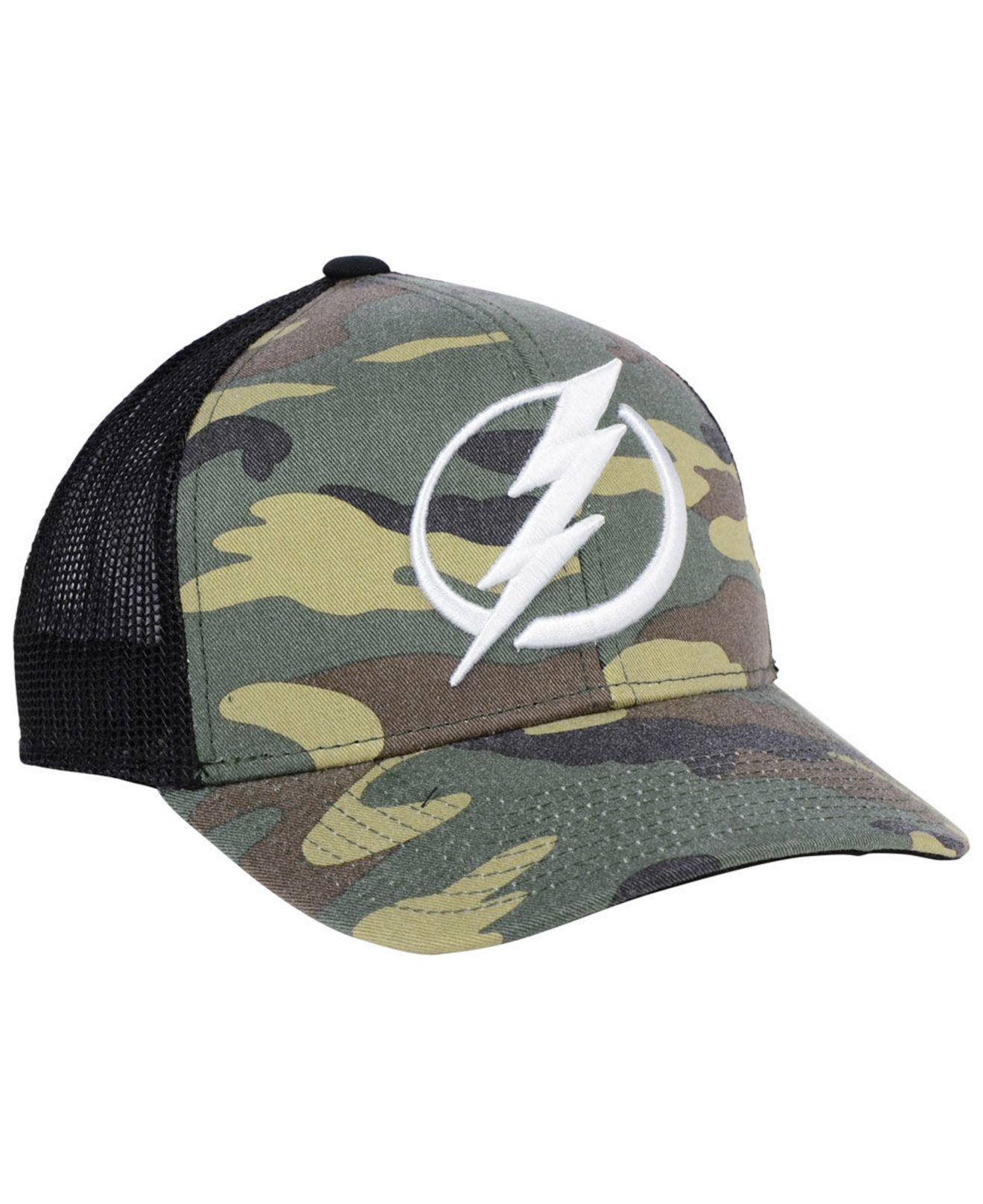 Men's Tampa Bay Lightning adidas Camo/Black Military Appreciation Flex Hat