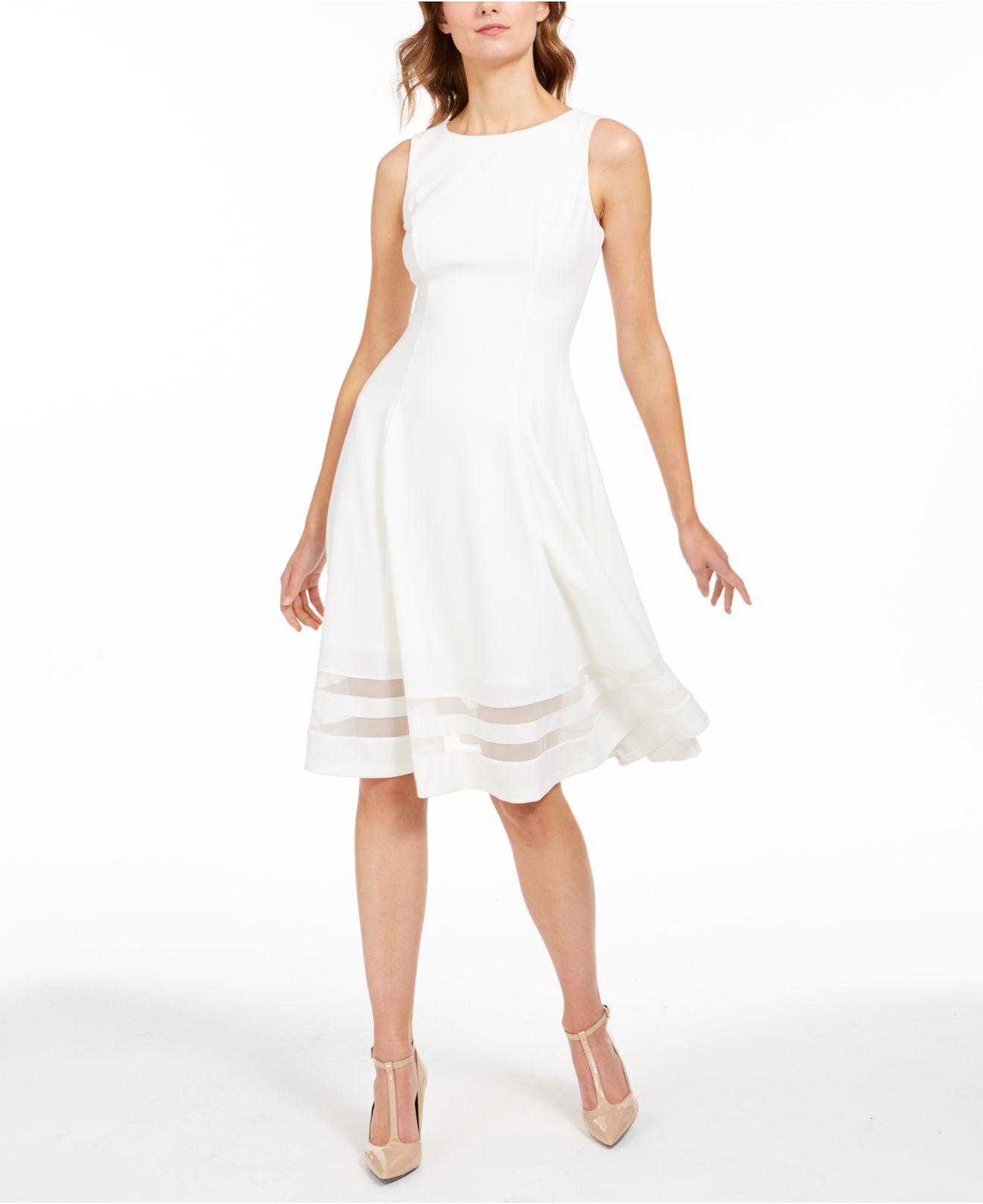 calvin klein illusion trim fit and flare