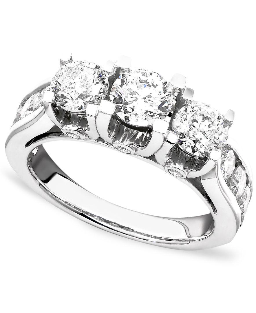  Macy s  Diamond Ring  In 14k White Gold 3 Ct T w in 