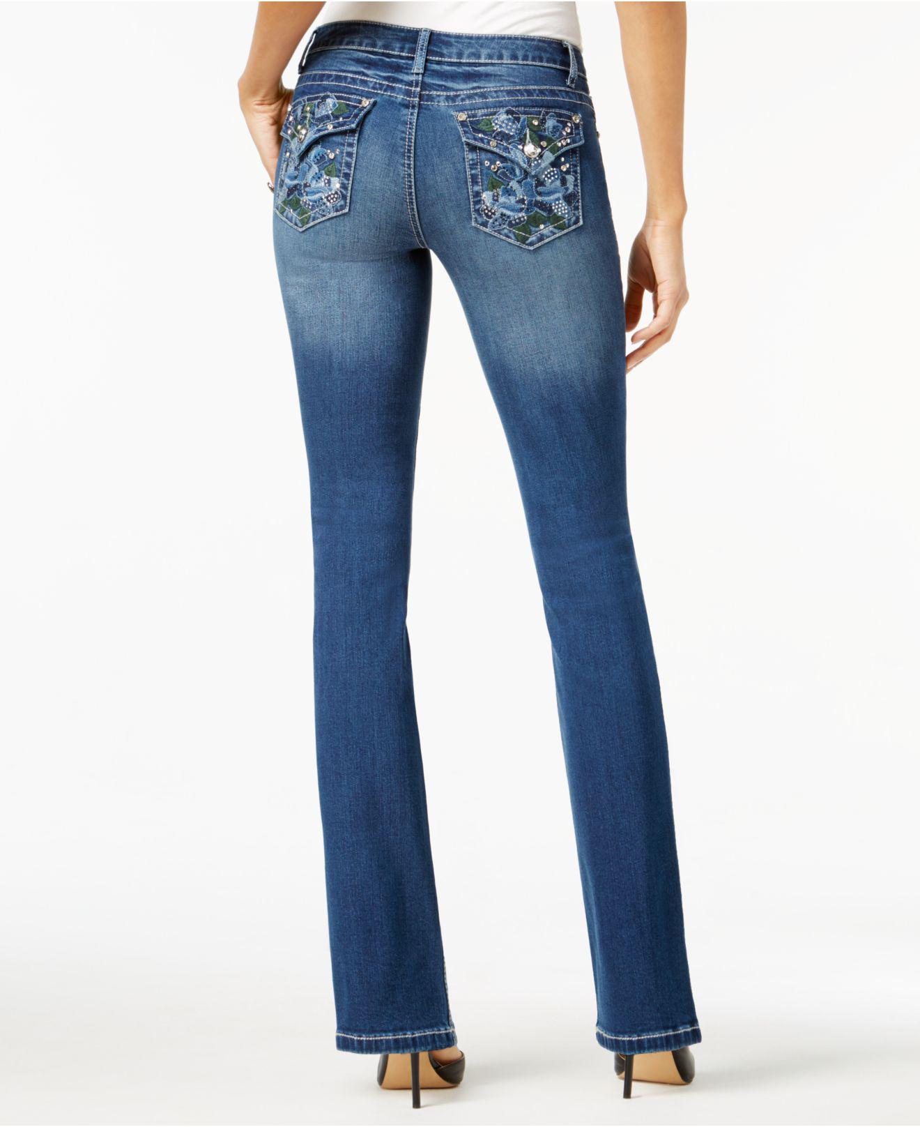 Earl Jean Embroidered Bootcut Jeans in Blue | Lyst