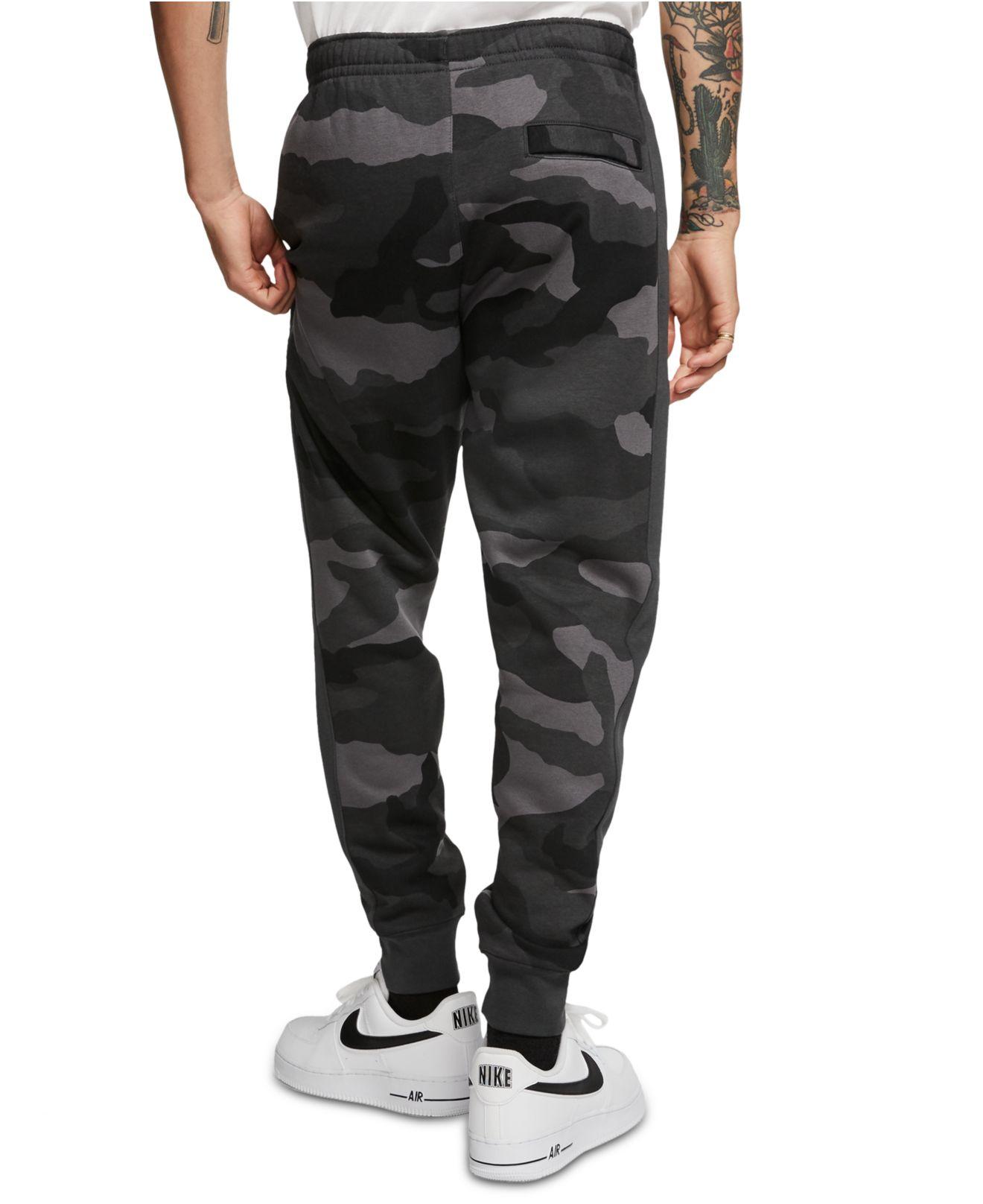 Nike Sportswear Club Fleece Camo Joggers in Gray for Men | Lyst