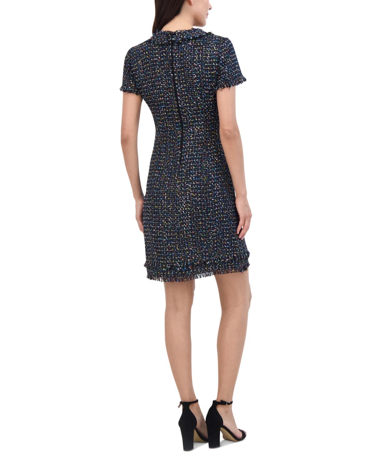 Eliza J Jewel neck Short sleeve Shift Dress in Blue Lyst