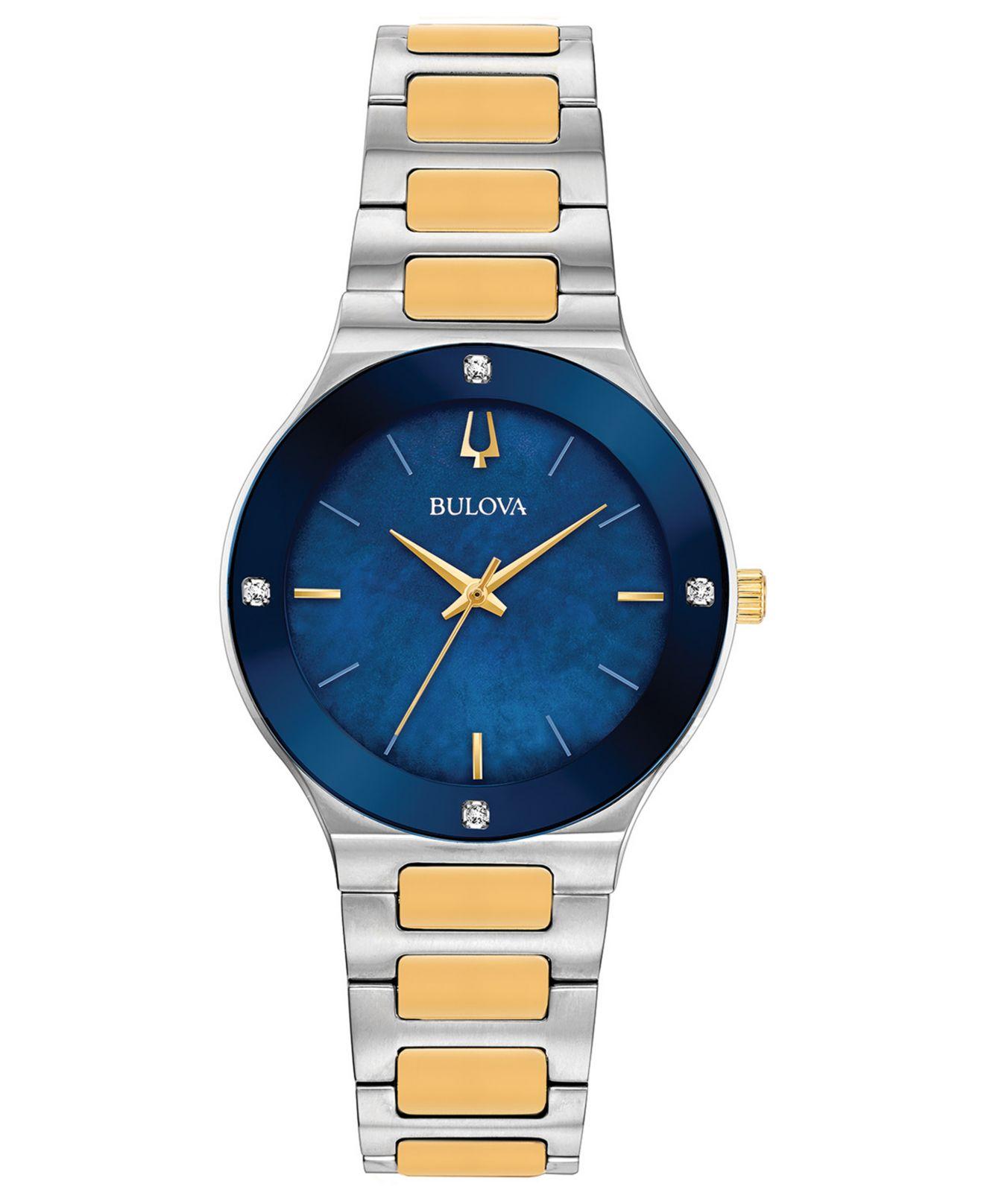 Bulova Futuro Diamond-accent Two-tone Stainless Steel Bracelet Watch