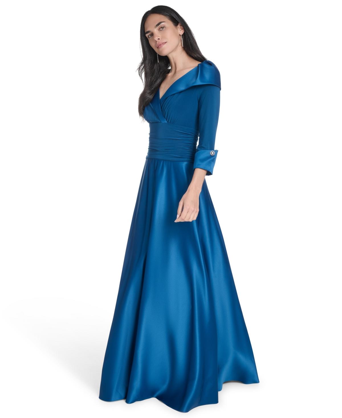 Apparel Jessica Howard Lace Surplice Bodice Taffeta Ball Gown