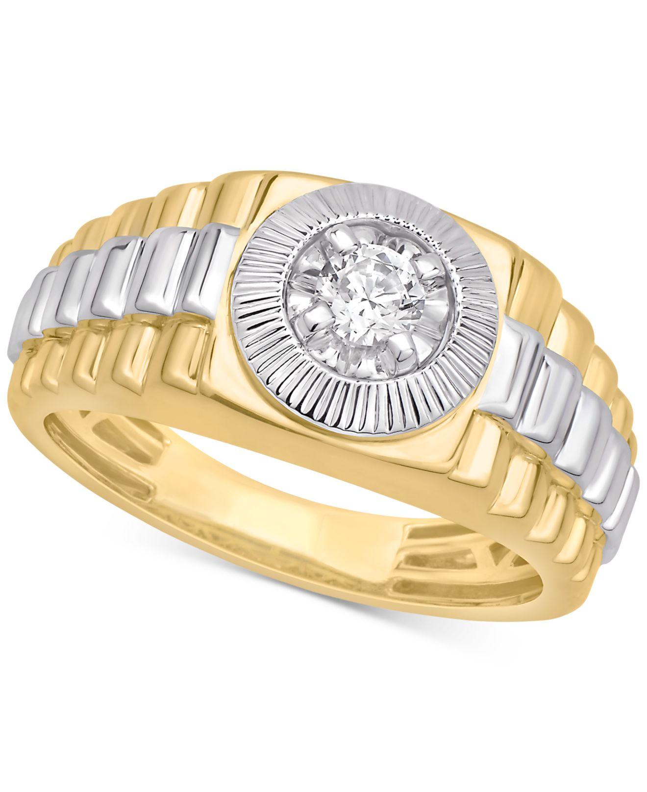 Macy's Diamond Twotone Ring (1/4 Ct. T.w.) In 10k Gold & White Gold in