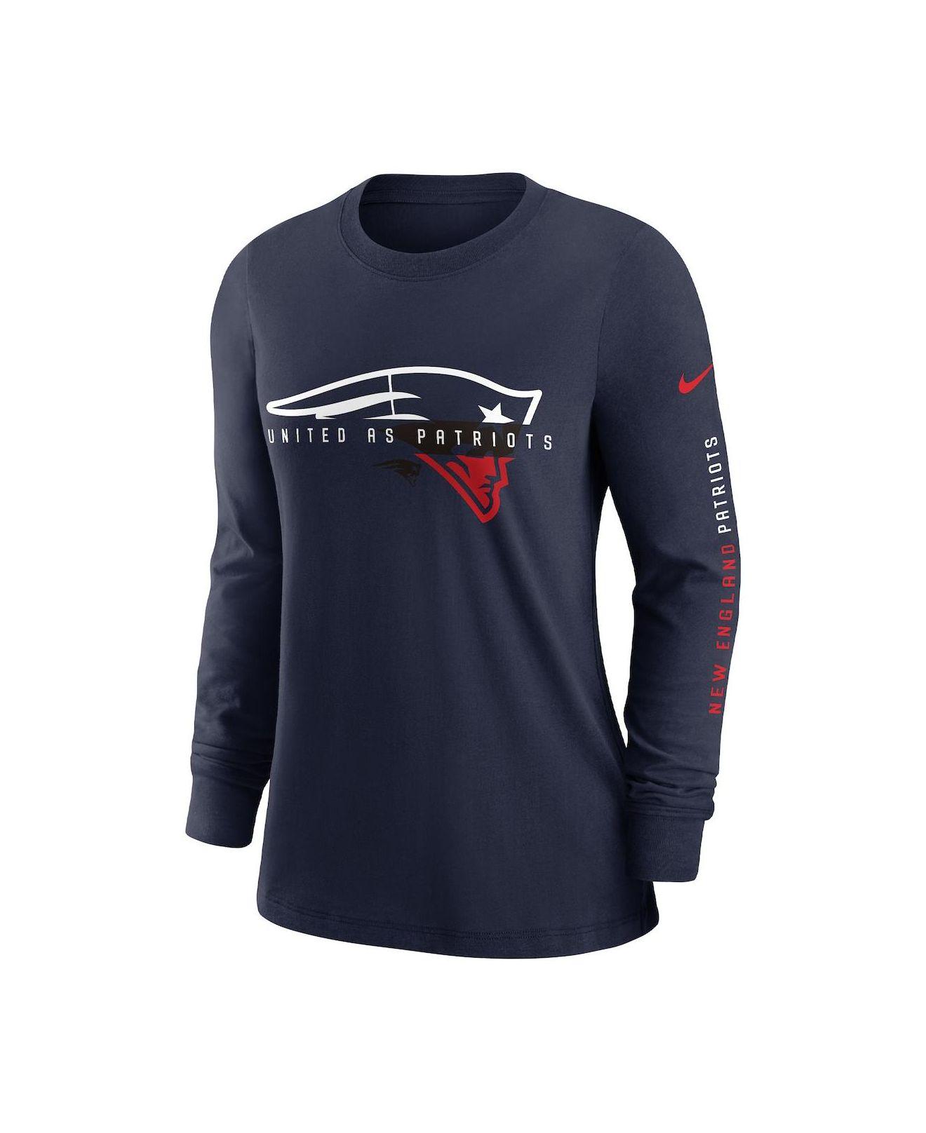 New England Patriots Nike Rewind 3/4-Sleeve T-Shirt - White/Royal