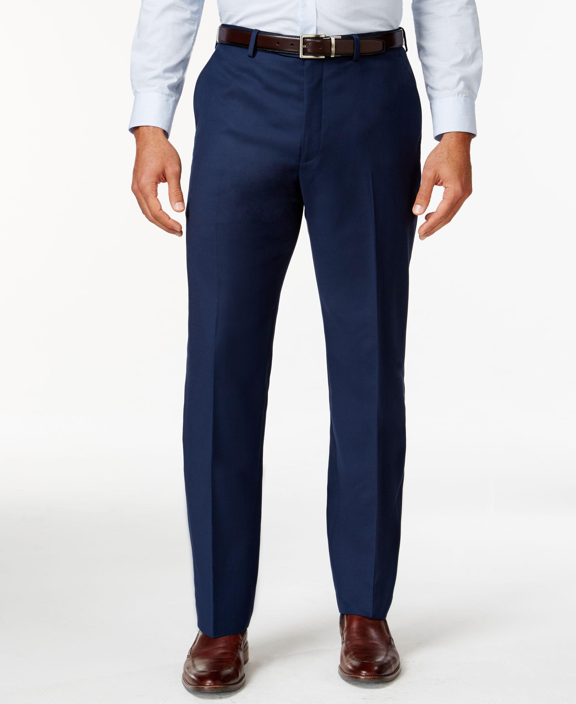 Michael Kors Synthetic Dress Pants Blue Solid for Men - Lyst