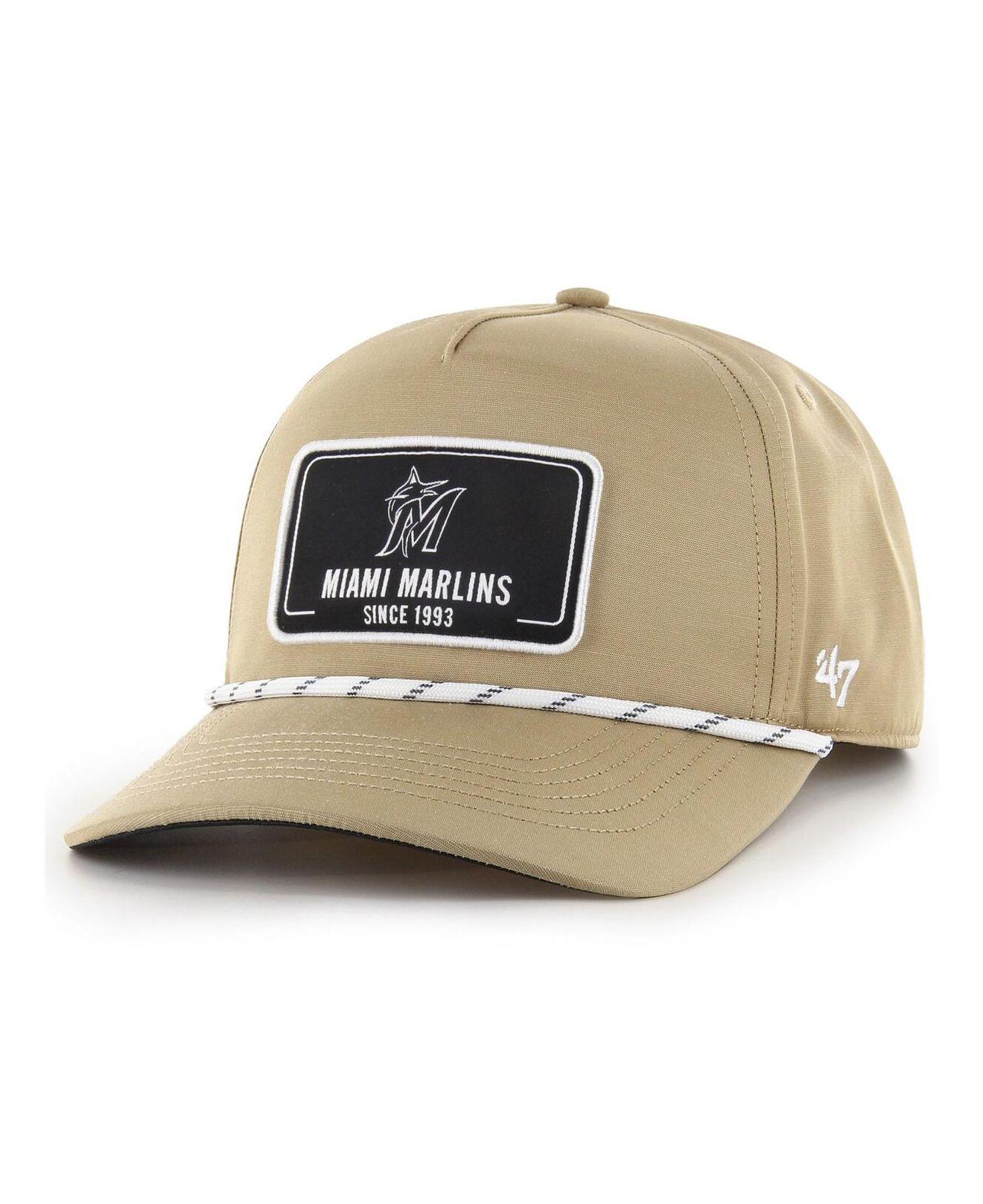 47 Brand Khaki Miami Marlins Oxford Tech Hitch Snapback Hat in Natural for  Men