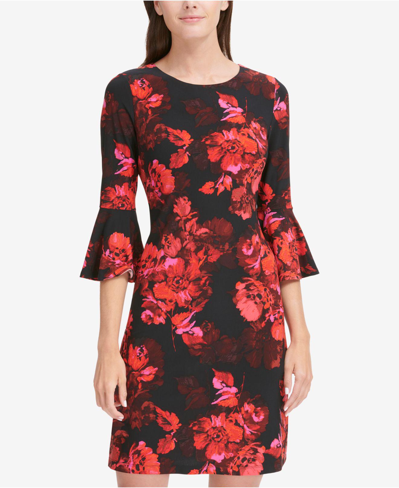 tommy hilfiger red and black dress