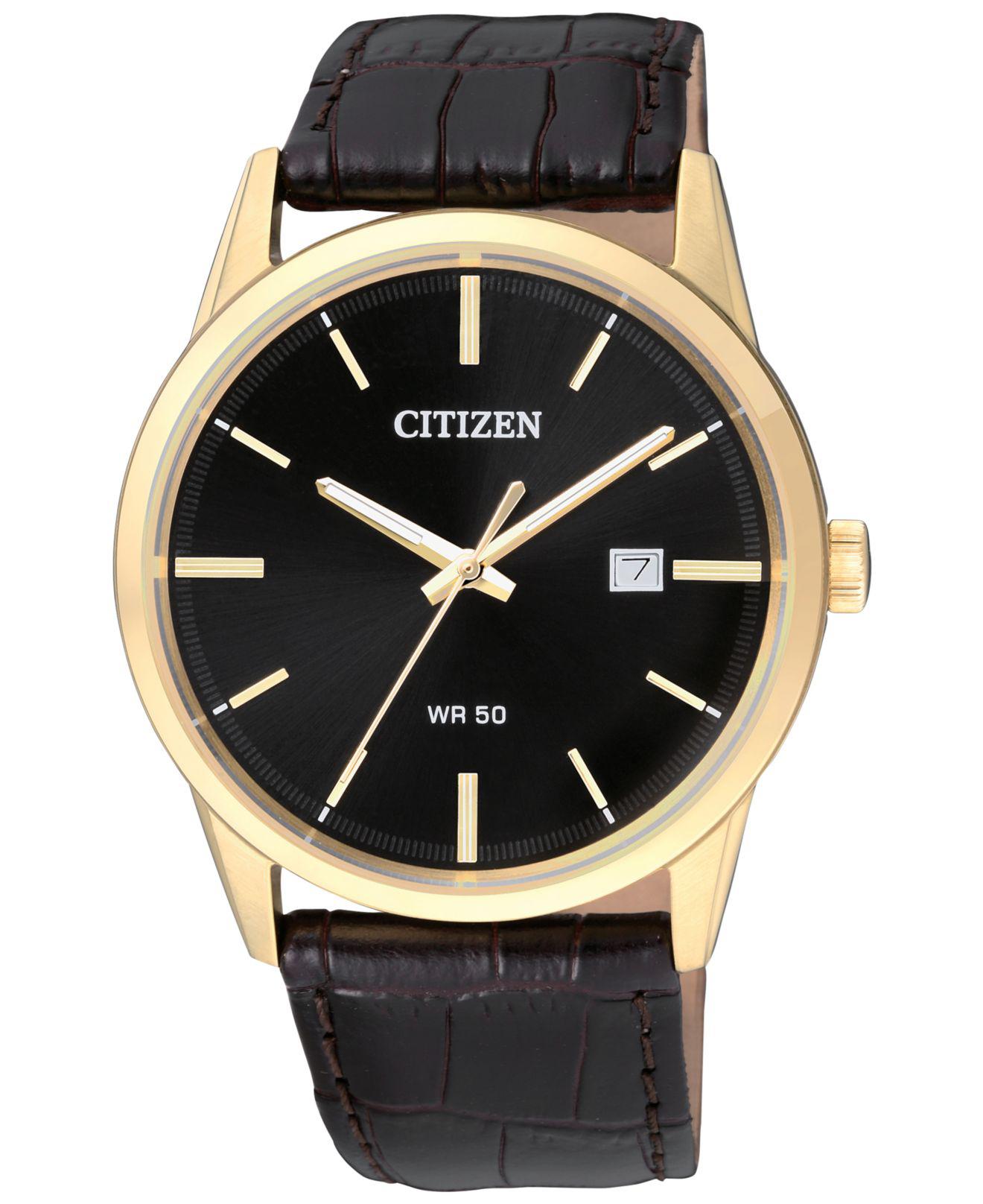 Citizen Men's Quartz Brown Leather Strap Watch 39mm Bi500206e for Men