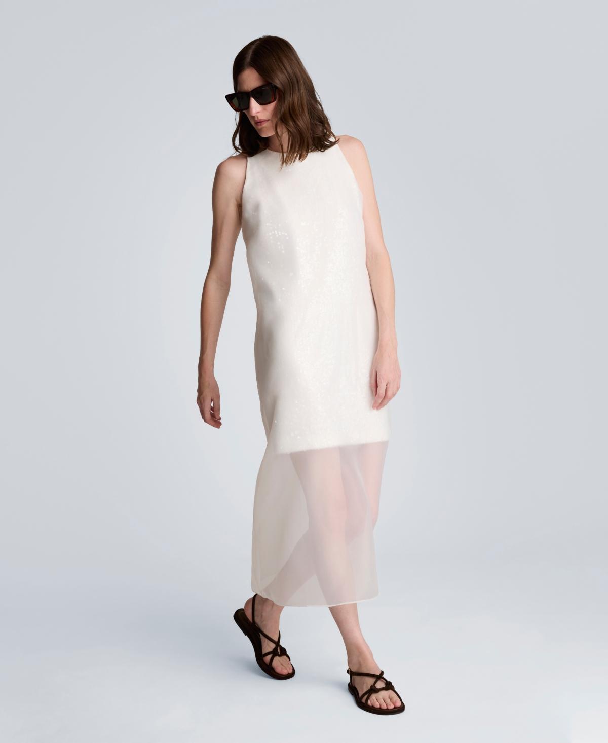 chinese dress ladies Kenneth Cole Women's Crystal Netting Sleeveless Maxi Dress