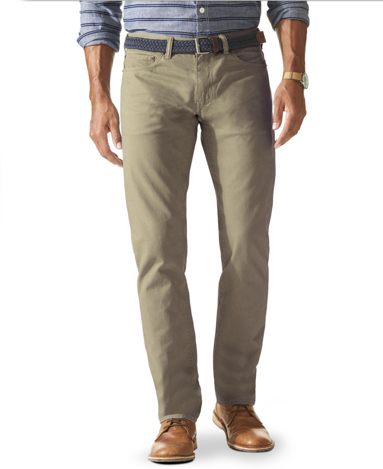 Dockers Slim-fit Flat-front Jean Cut Khaki Pants in Natural for Men - Lyst