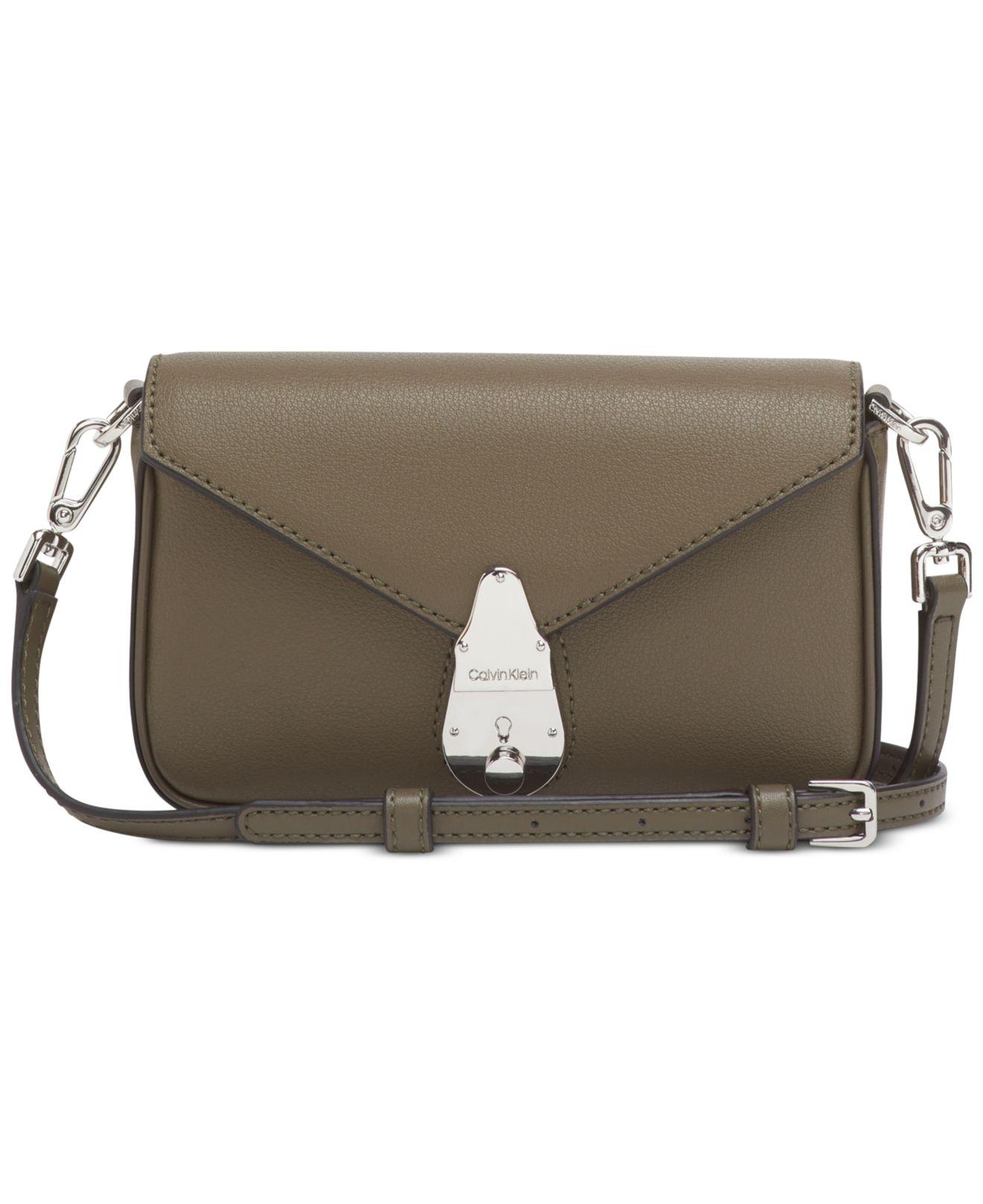 Calvin Klein Lock Leather Shoulder Bag - Lyst
