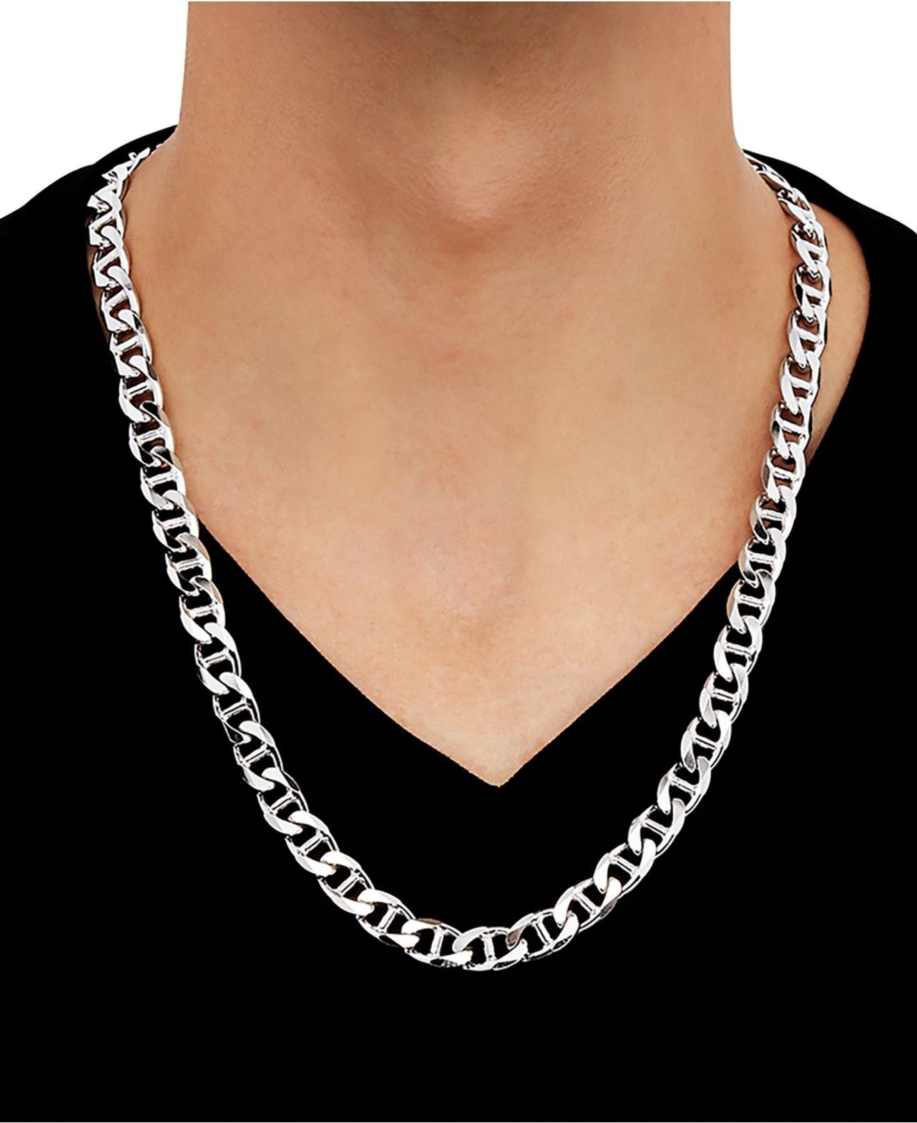 Free Gift Box Men Women 4MM Sterling Silver Chain Necklace Mariner Link Chain 