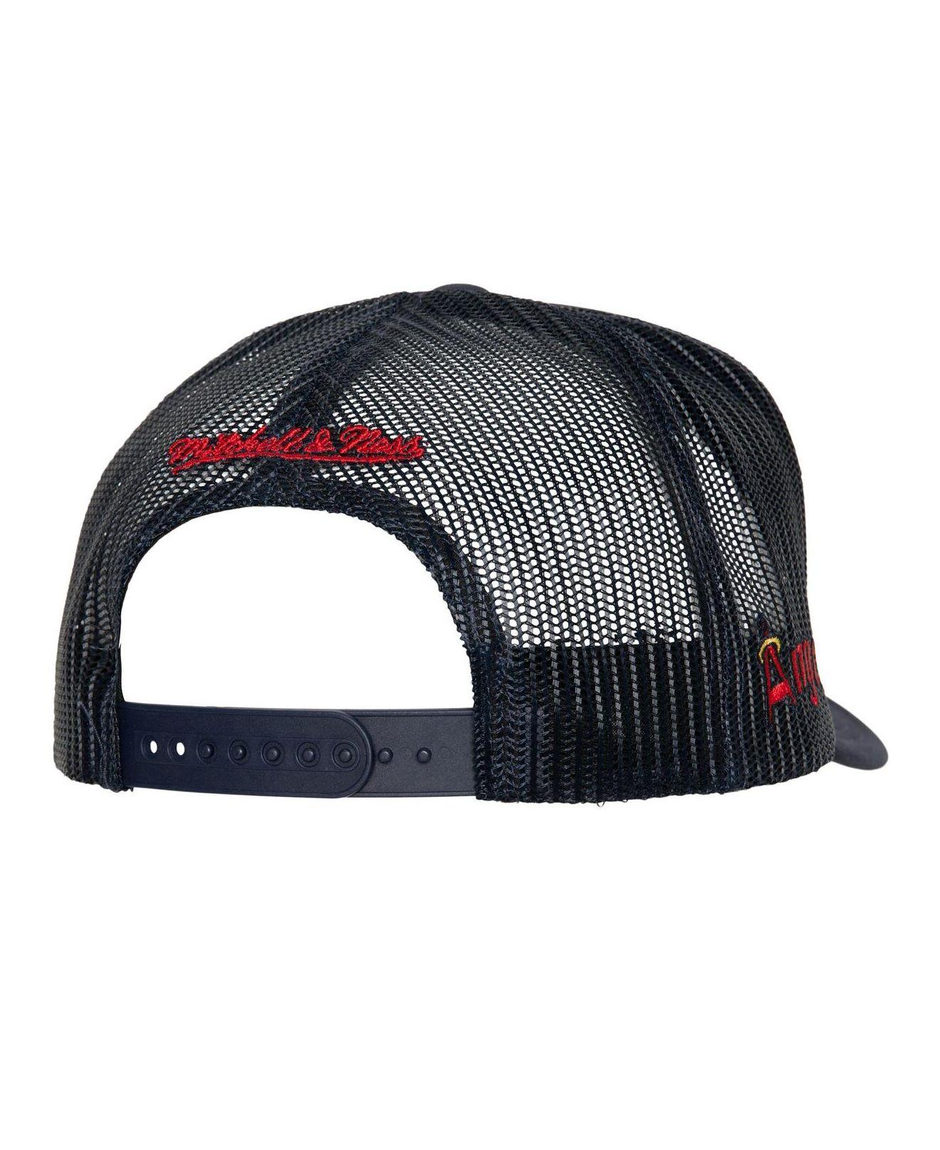 California Angels Mitchell & Ness Cooperstown Collection Circle Change  Trucker Adjustable Hat - Navy
