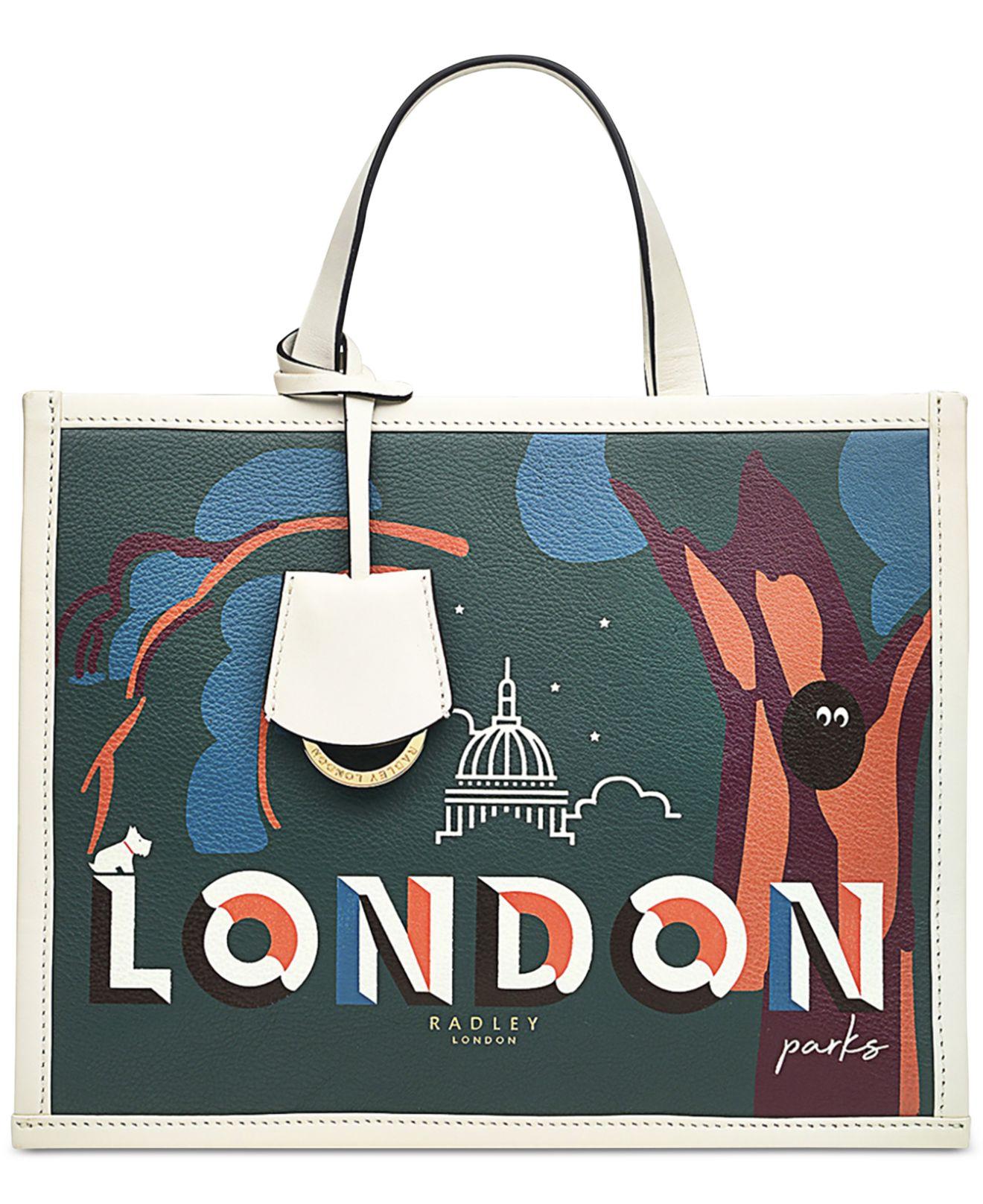 Radley Printed Leather Small London Tote in Blue Lyst