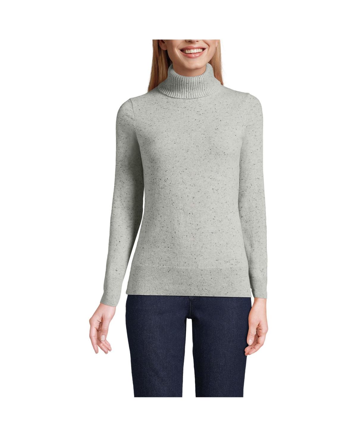 Lands End Cashmere Turtleneck Sweater in Gray Lyst