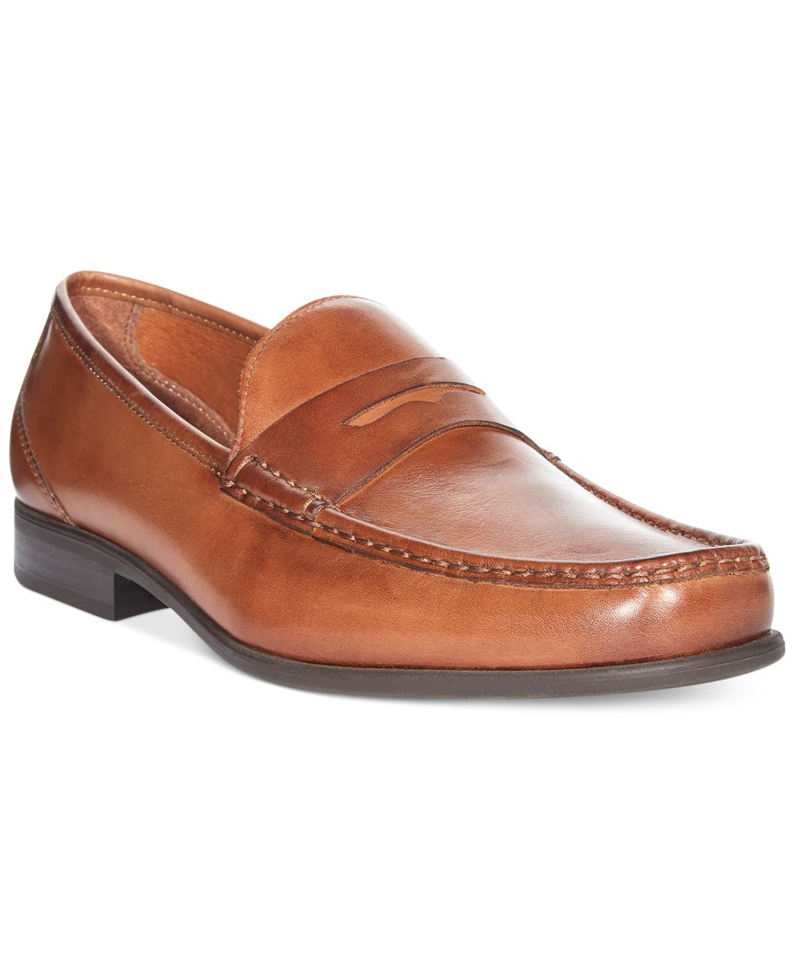 Alfani Leather Men's Cameron Penny Loafers in Brown for Men - Lyst