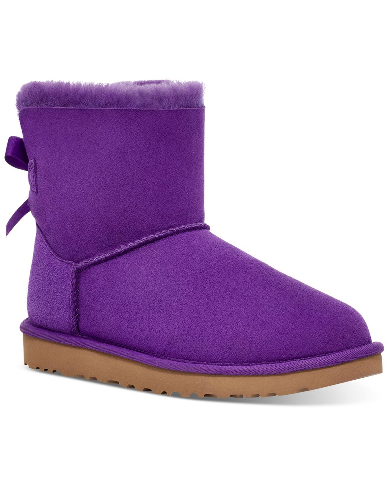 UGG Suede Mini Bailey Bow Ii Boots in Purple | Lyst