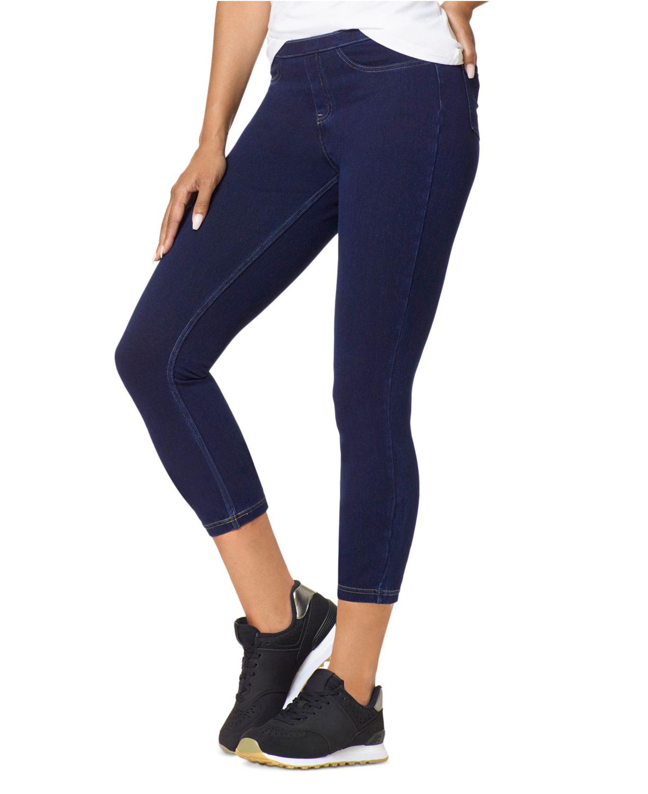 Hue Midrise Pullon Denim Capri Leggings in Blue Lyst
