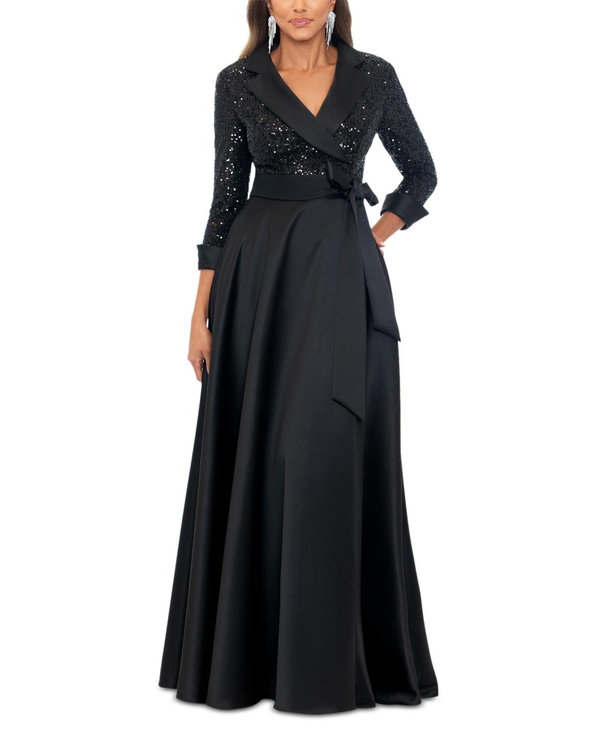 Jillian" Long Sleeve Caviar Dress