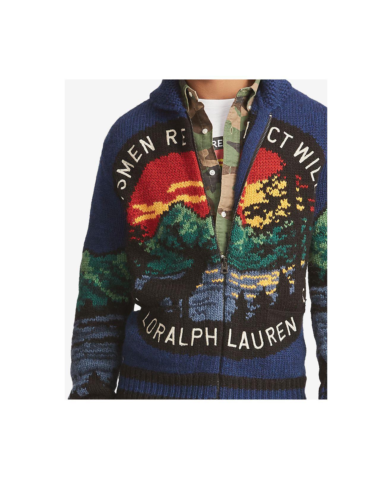 Polo Ralph Lauren Sportsmen Respect Wildlife Knitted Cardigan for Men | Lyst
