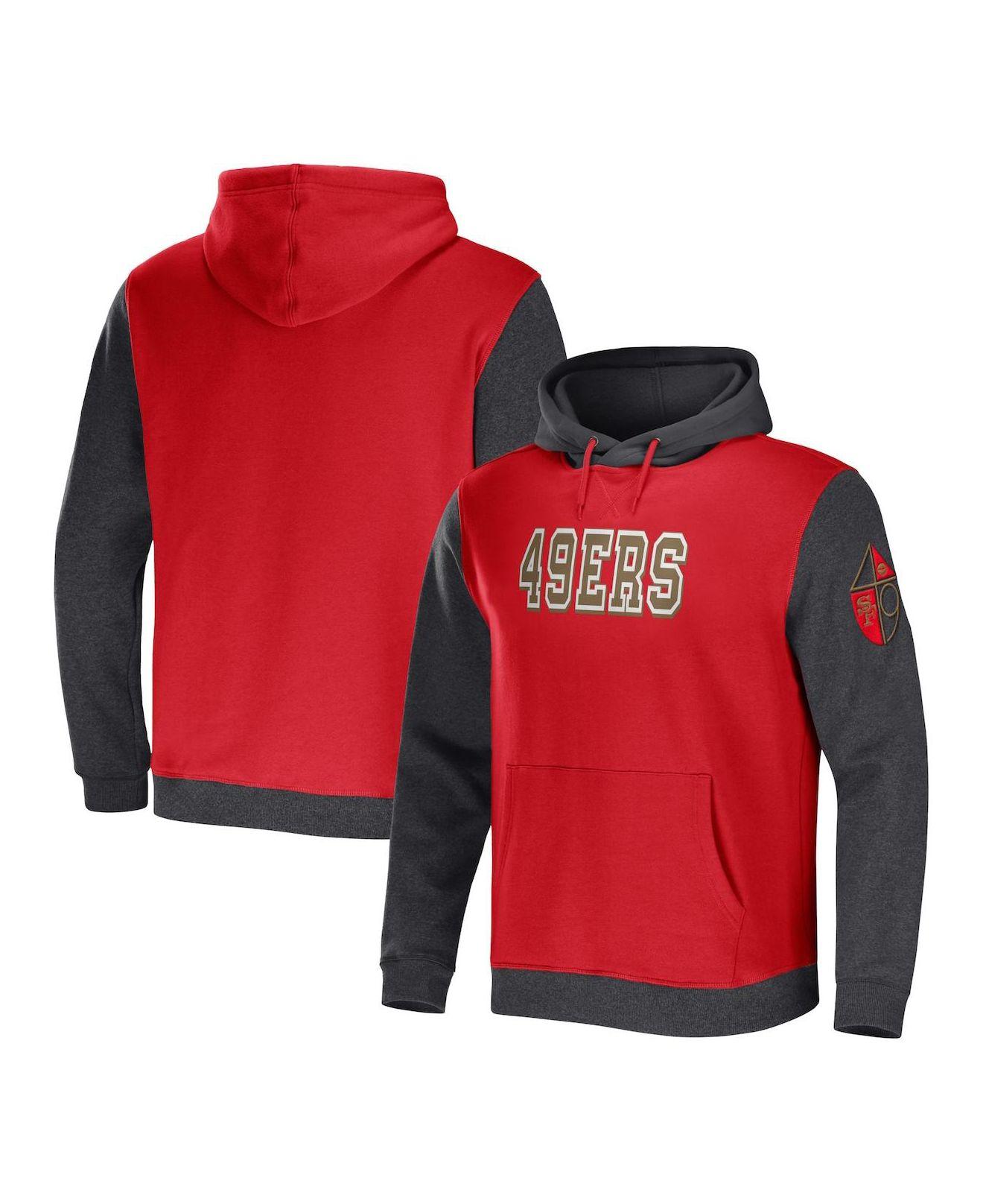 Fanatics Nfl X Darius Rucker Collection By Scarlet, Charcoal San Francisco  49ers Colorblock Pullover Hoodie in Red for Men