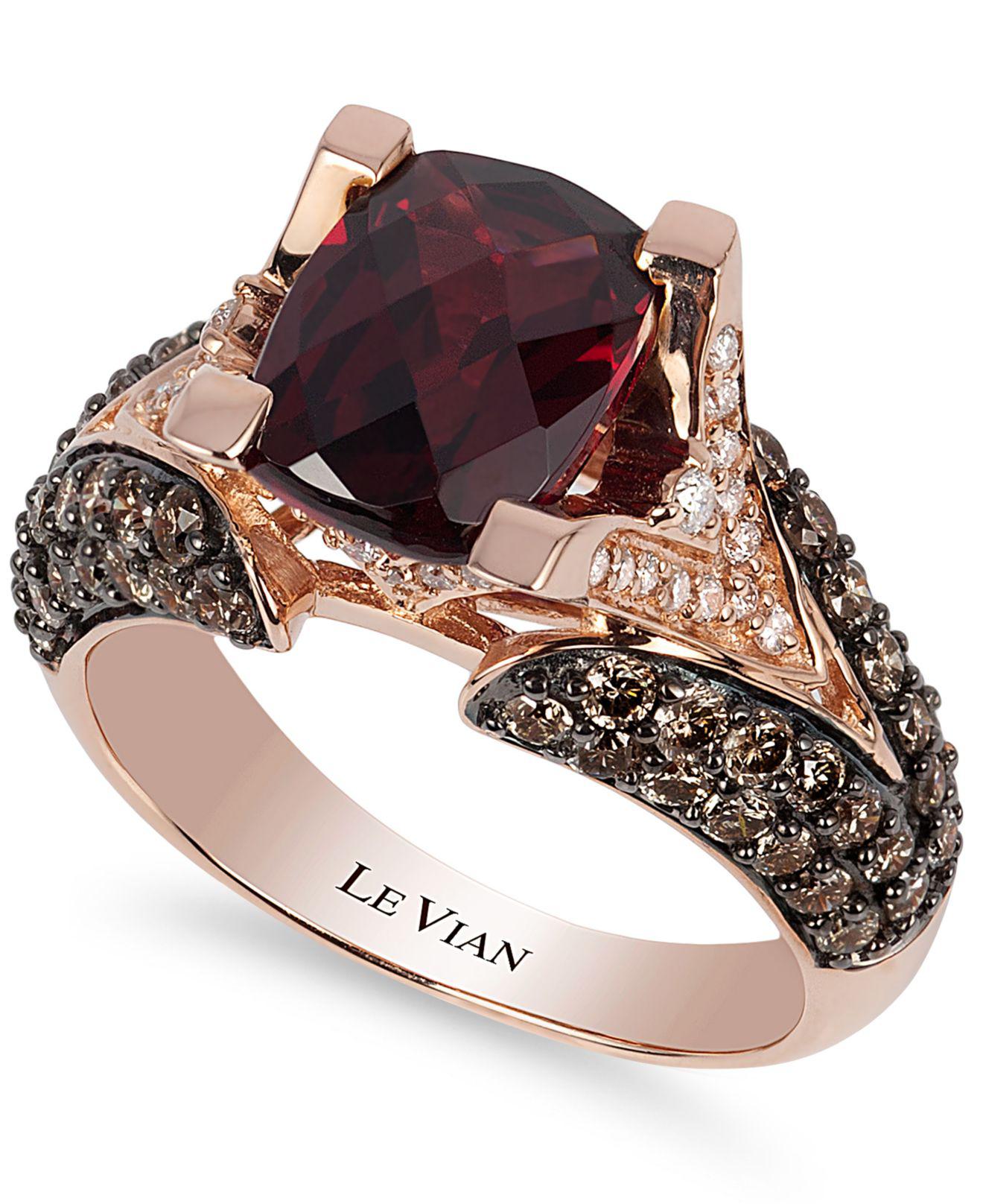 Le Vian Raspberry Rhodolite (3 Ct. Tw.w.), Chocolate Diamond (1