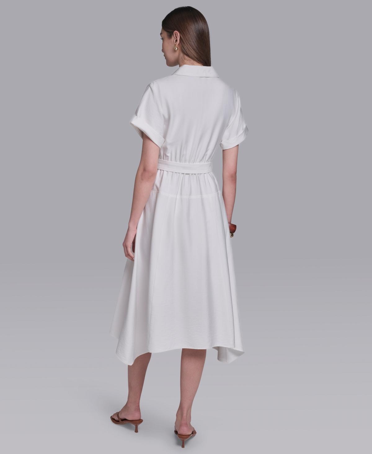 linen dresses in sri lanka Split Hem Linen Dress With Belt main image 1