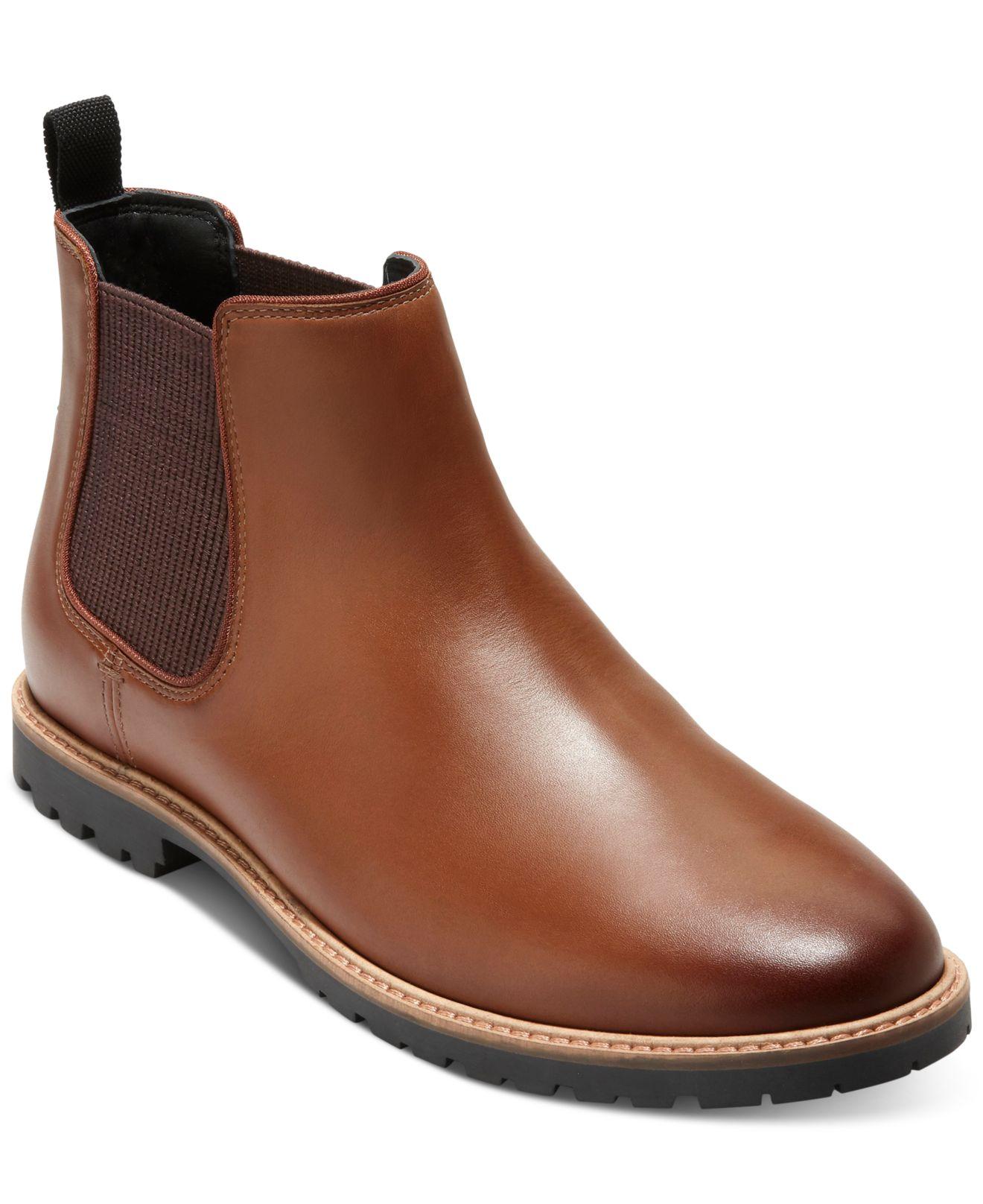 Cole Haan Midland Leather Water resistant Pull on Lug Sole Chelsea