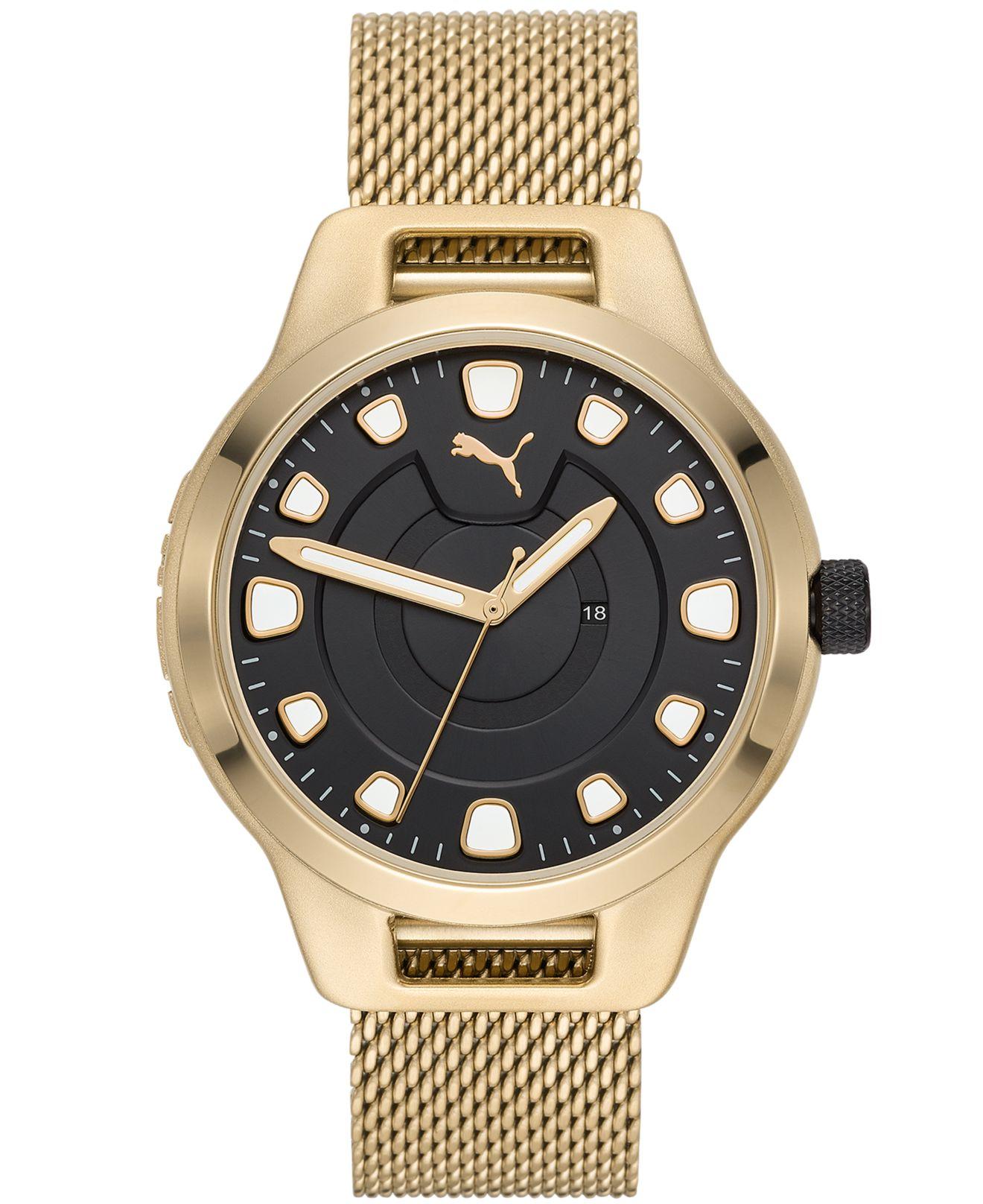 PUMA Reset V1 Watch In Gold Metallic For Men Lyst