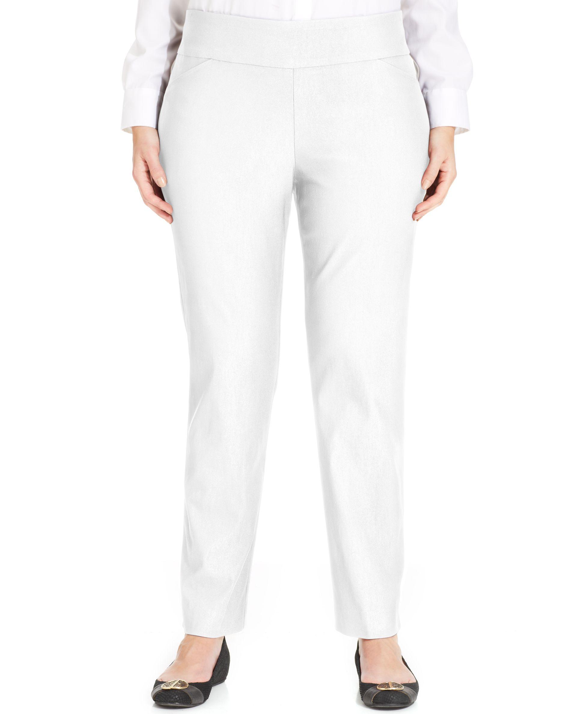 Charter club Plus Size Cambridge Tummy-control Pull-on Pants, Only At ...