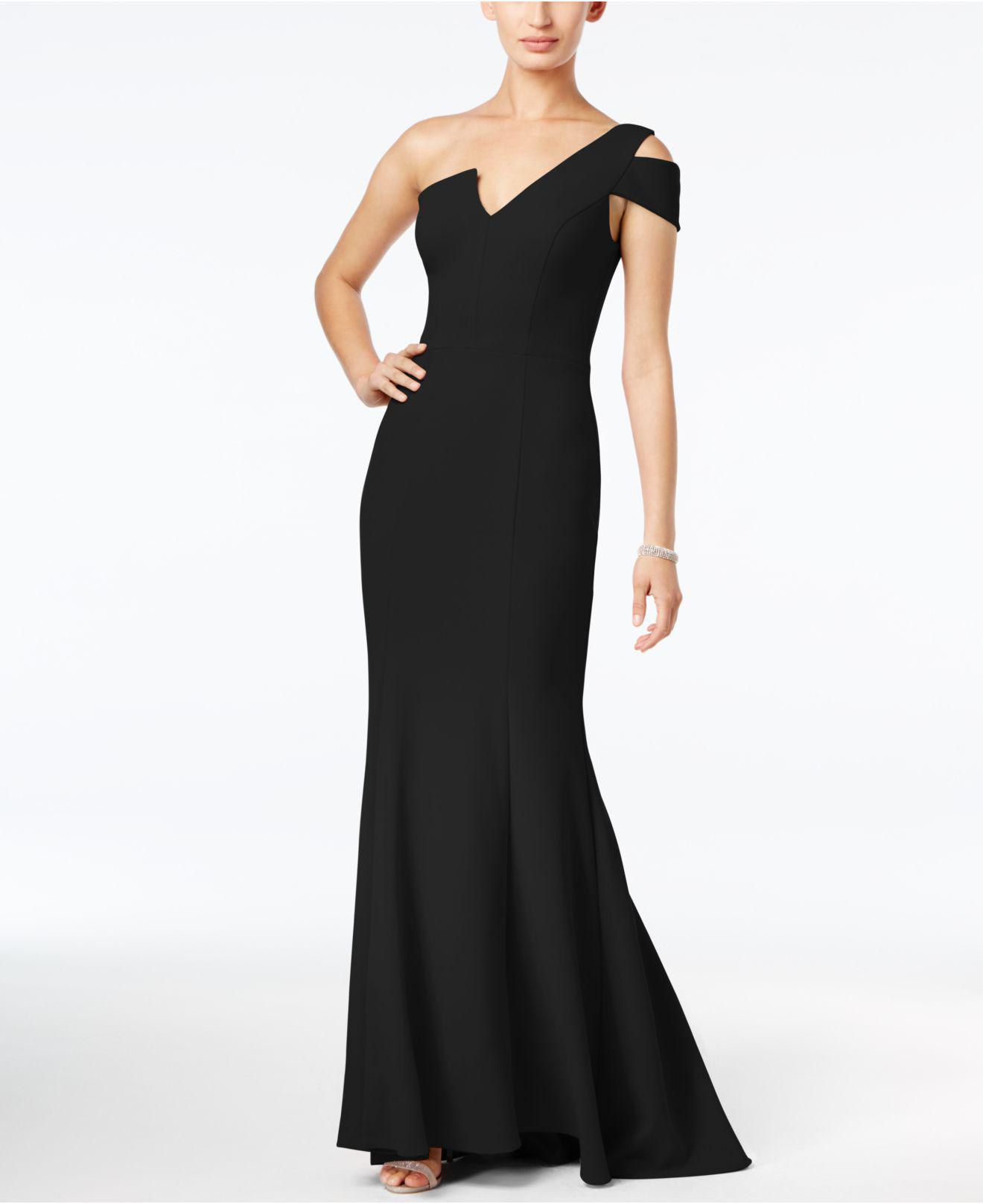 one shoulder a line gown