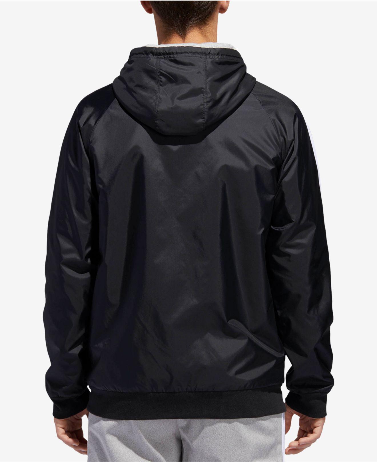 Stat massefylde ubehagelig adidas Synthetic Reversible Hooded Jacket in Black for Men - Lyst