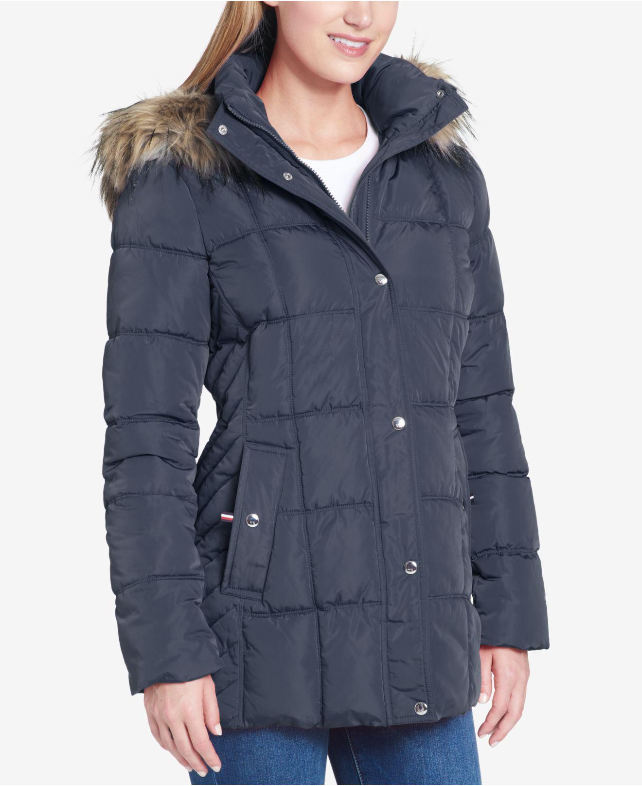 tommy hilfiger maxi puffer coat