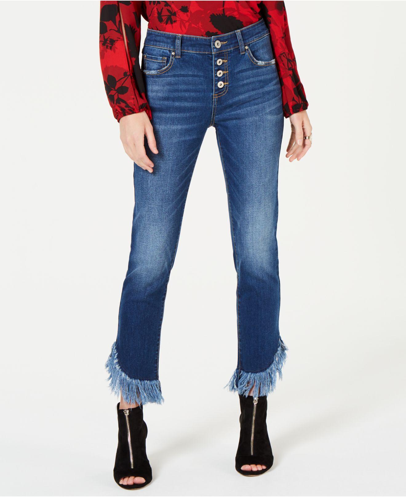 INC International Concepts Denim Fringe 