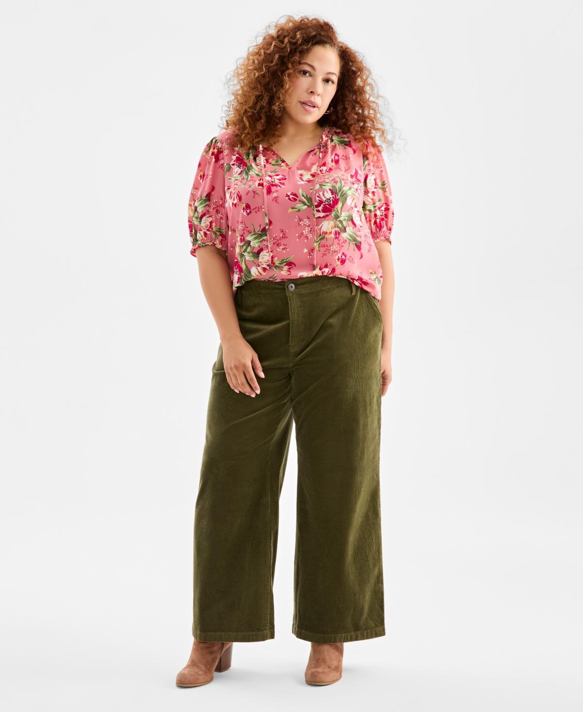 High Rise Macy's Style And Co Corduroy Pants Brown Macy's